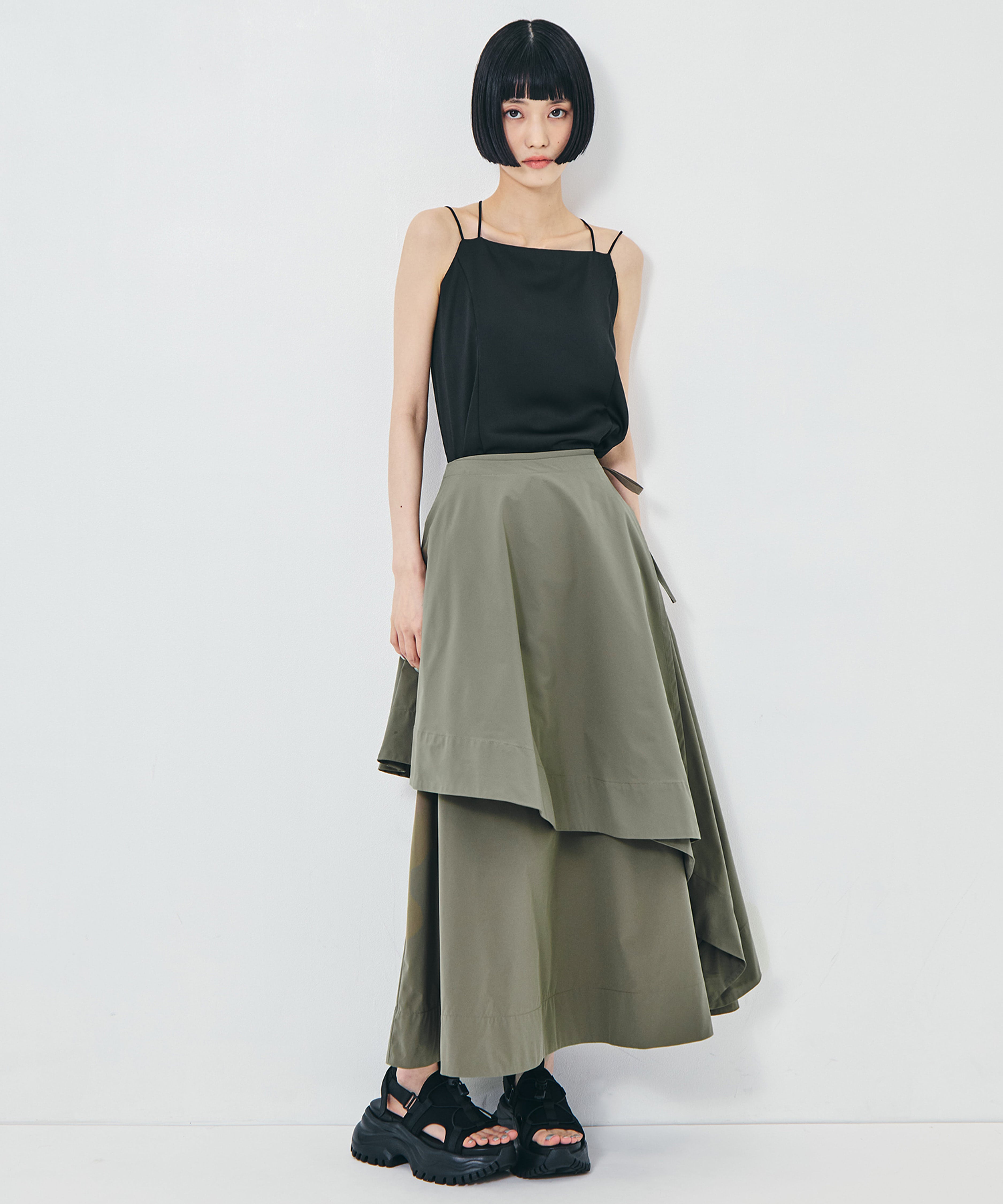 Asymmetry Wrap Layer Skirt STUDIOUS