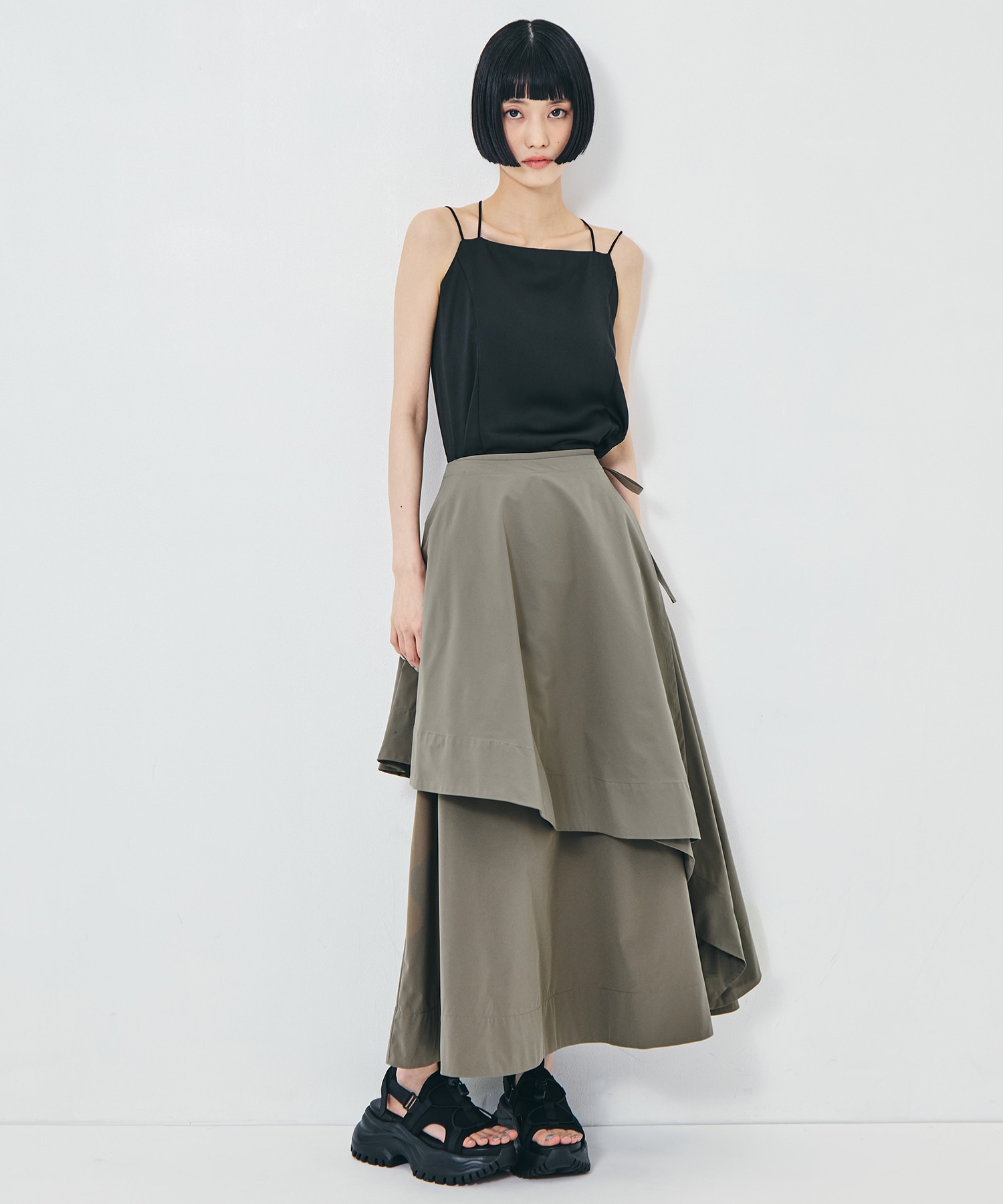 Asymmetry Wrap Layer Skirt STUDIOUS