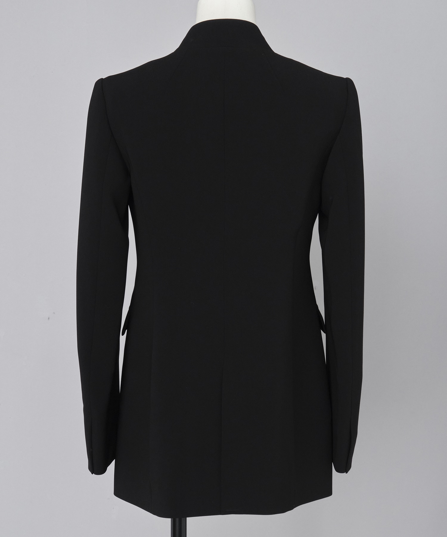 Triacetate Polyester Collarless Double Breasted Suit Jacket Mame Kurogouchi