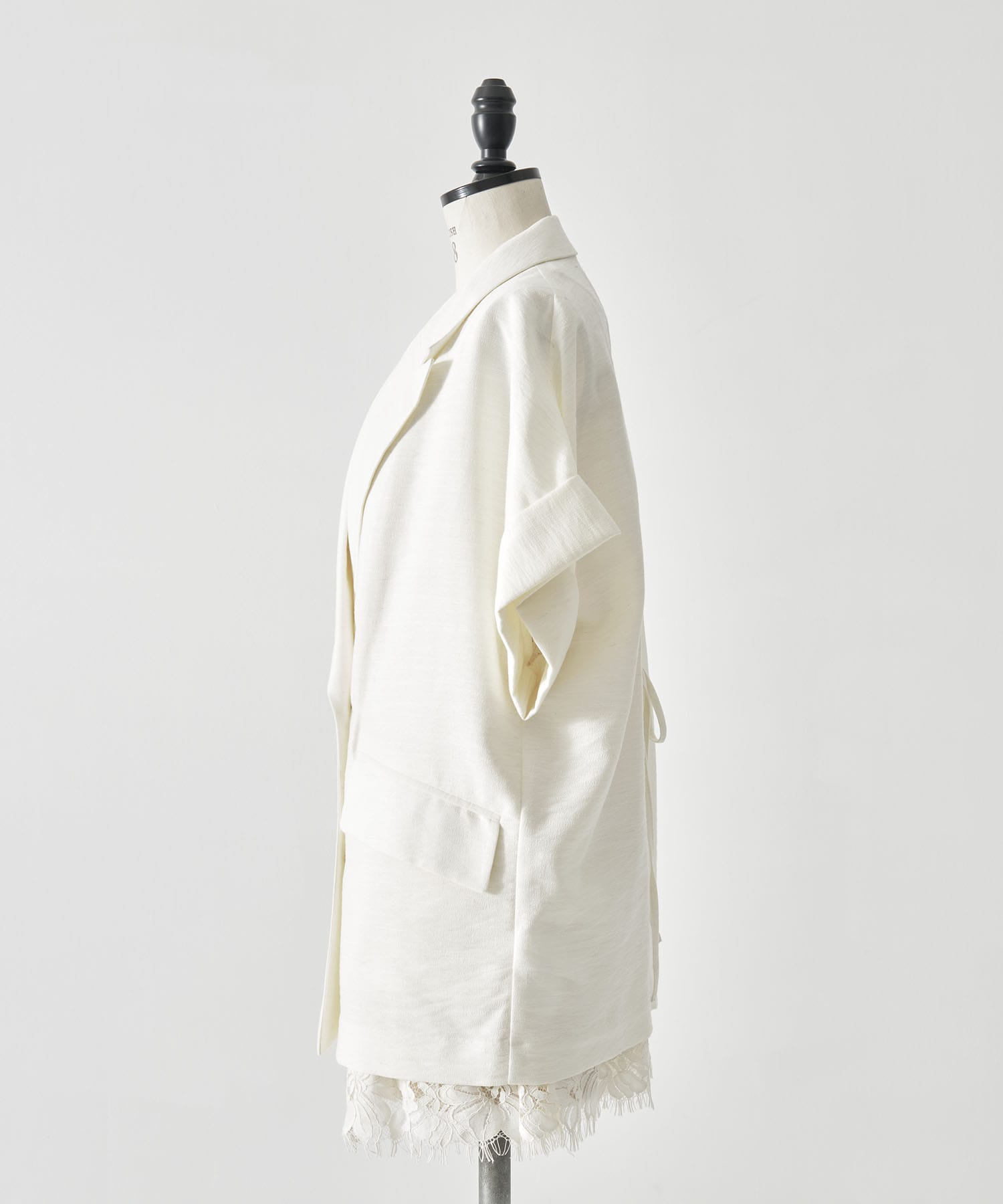MELANGE LACE VEST LAYERED JACKET AMERI