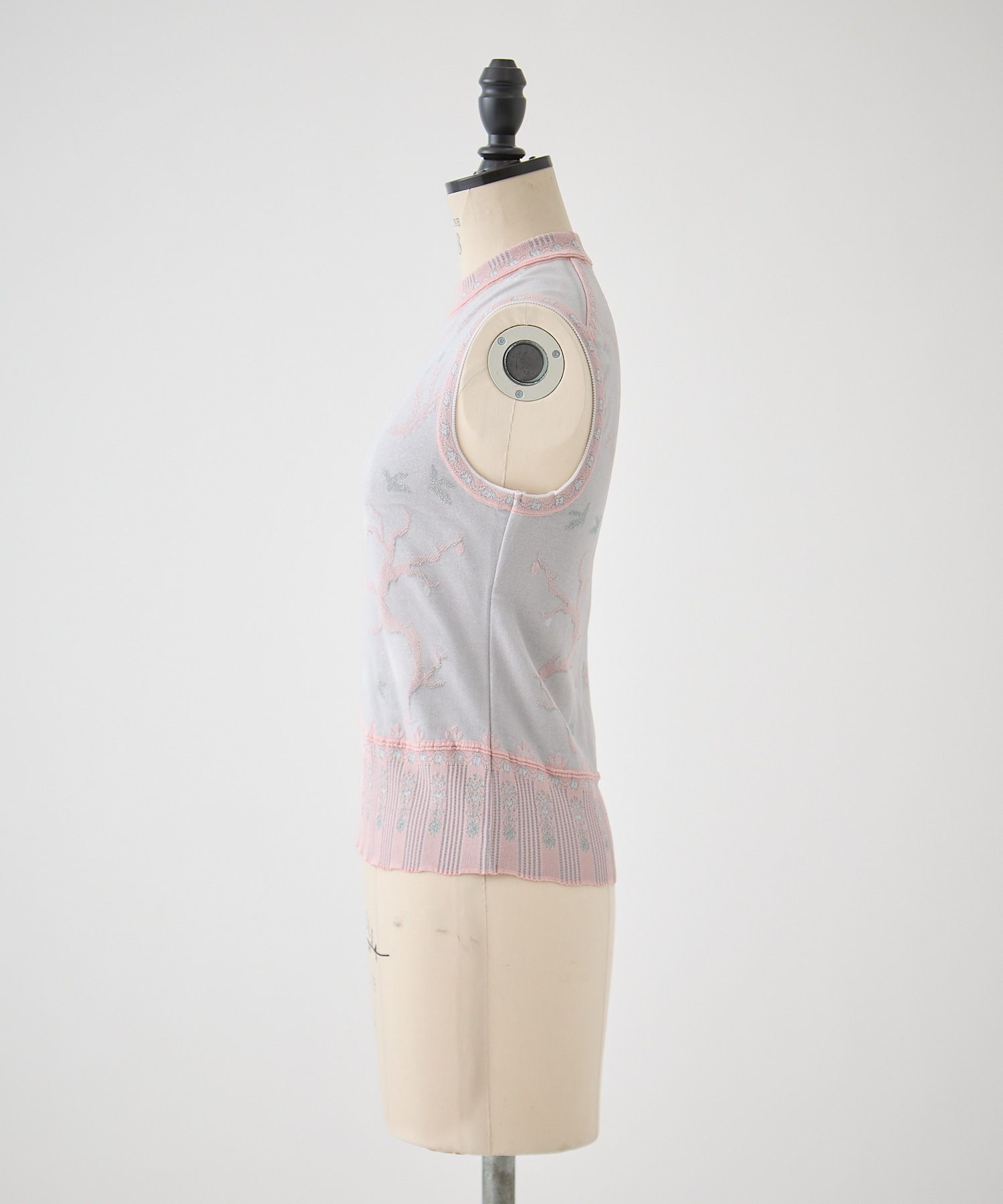 Layered Jacquard Sleeveless Knit Top Mame Kurogouchi