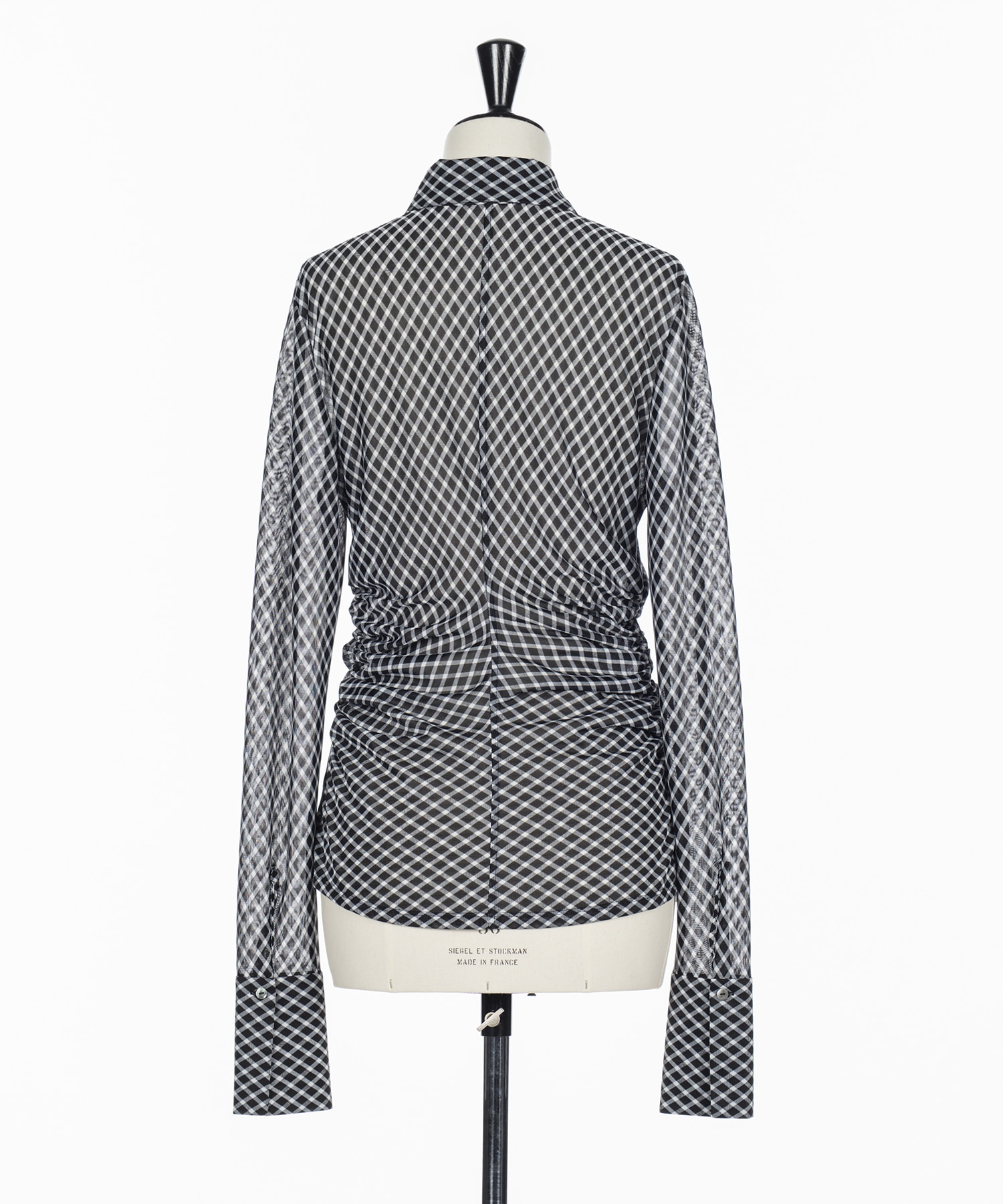 JERSEY CHECK WAIST-GATHERED SHIRT FETICO