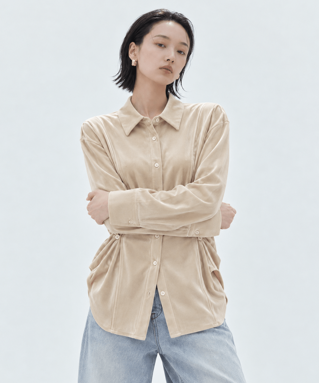 Strech Velour Shirt STUDIOUS