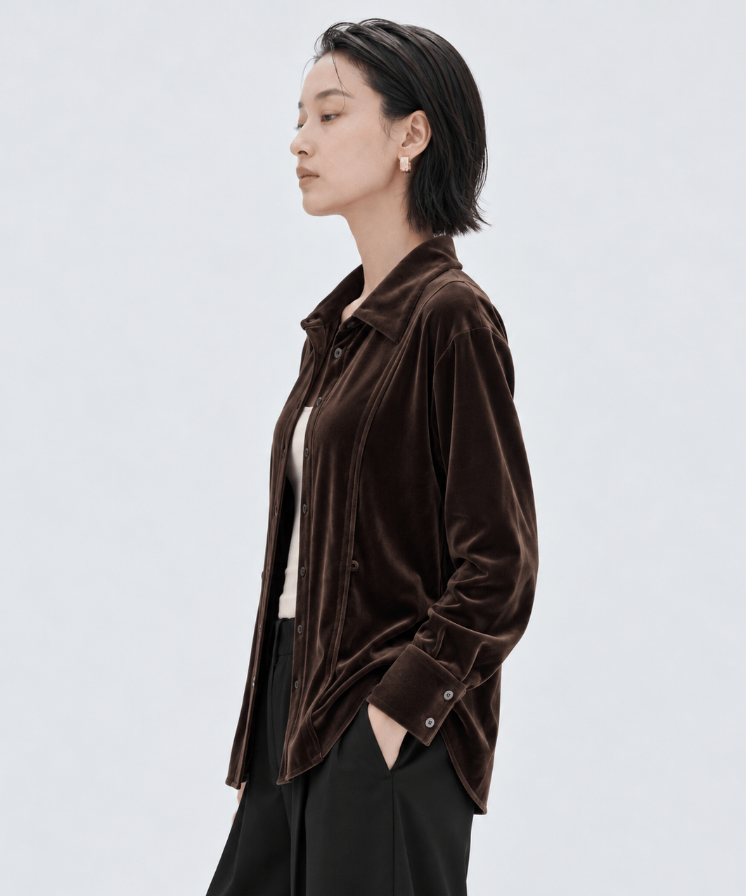 Strech Velour Shirt STUDIOUS