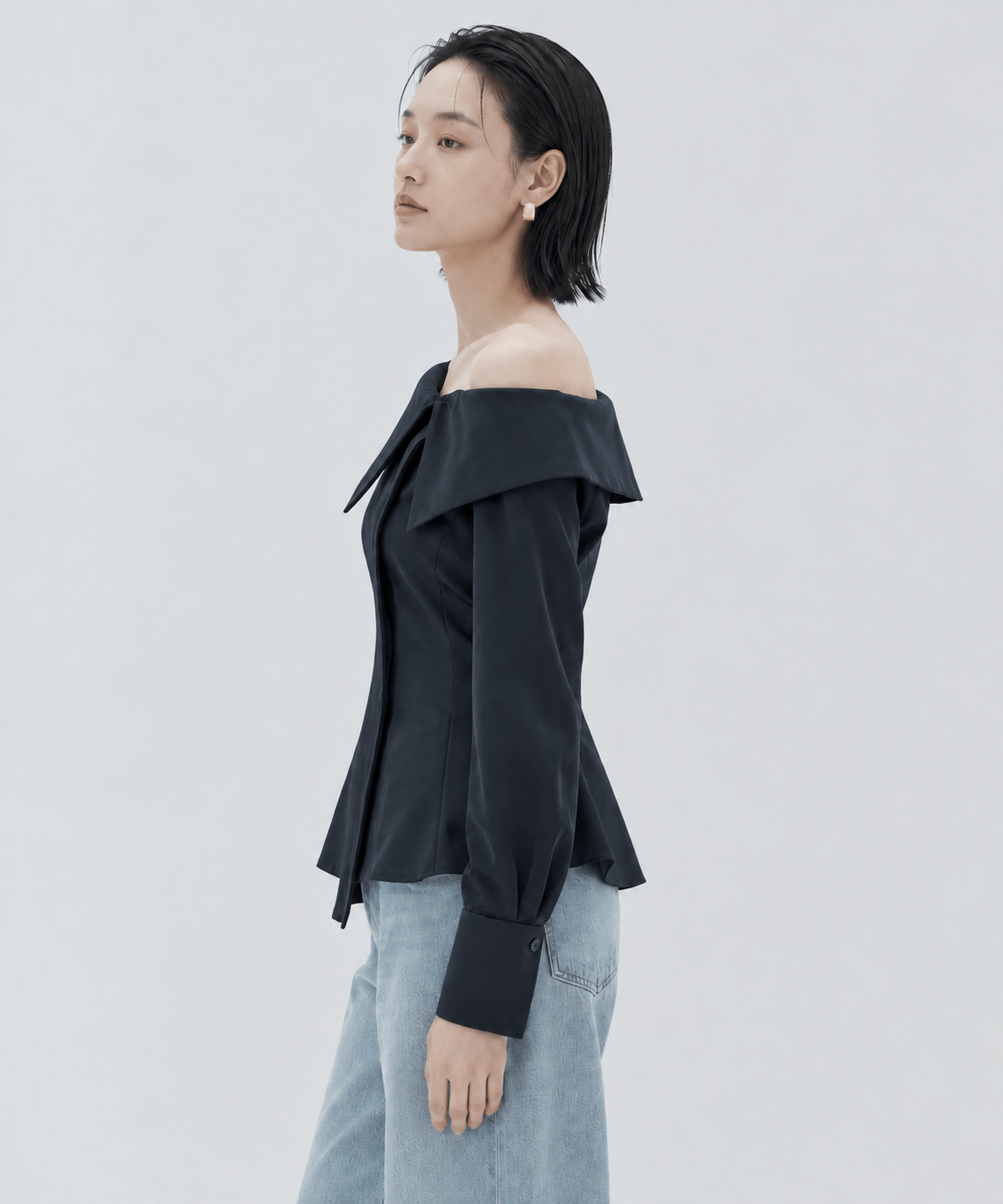Fibril Scarf-Neck Blouse STUDIOUS