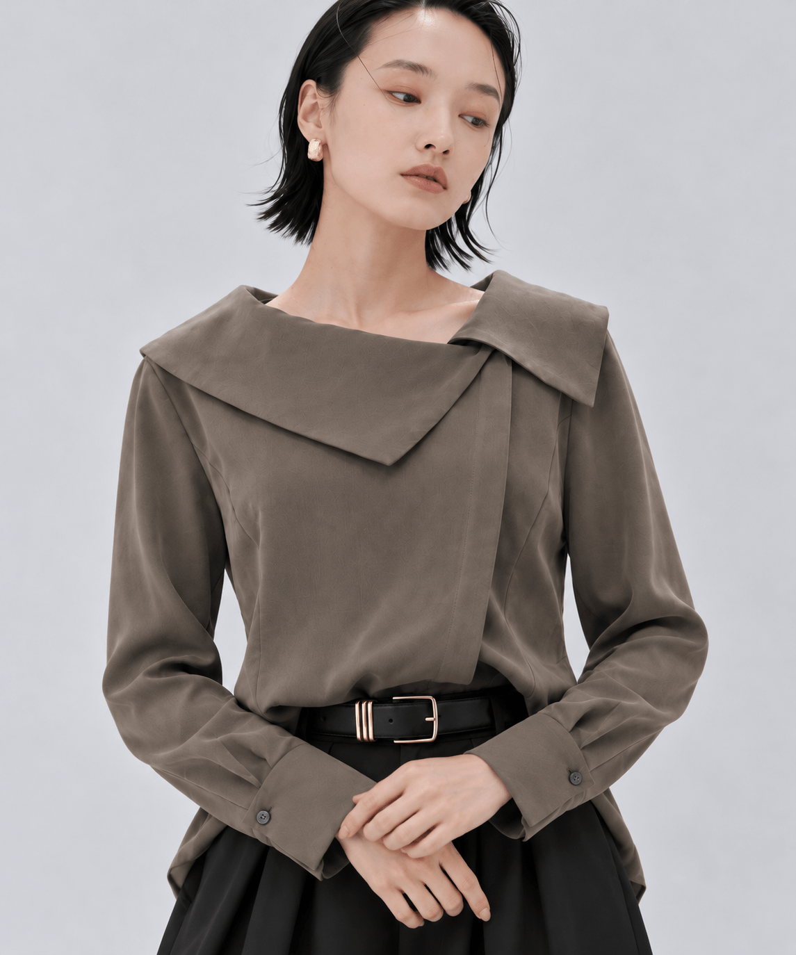 Fibril Scarf-Neck Blouse STUDIOUS