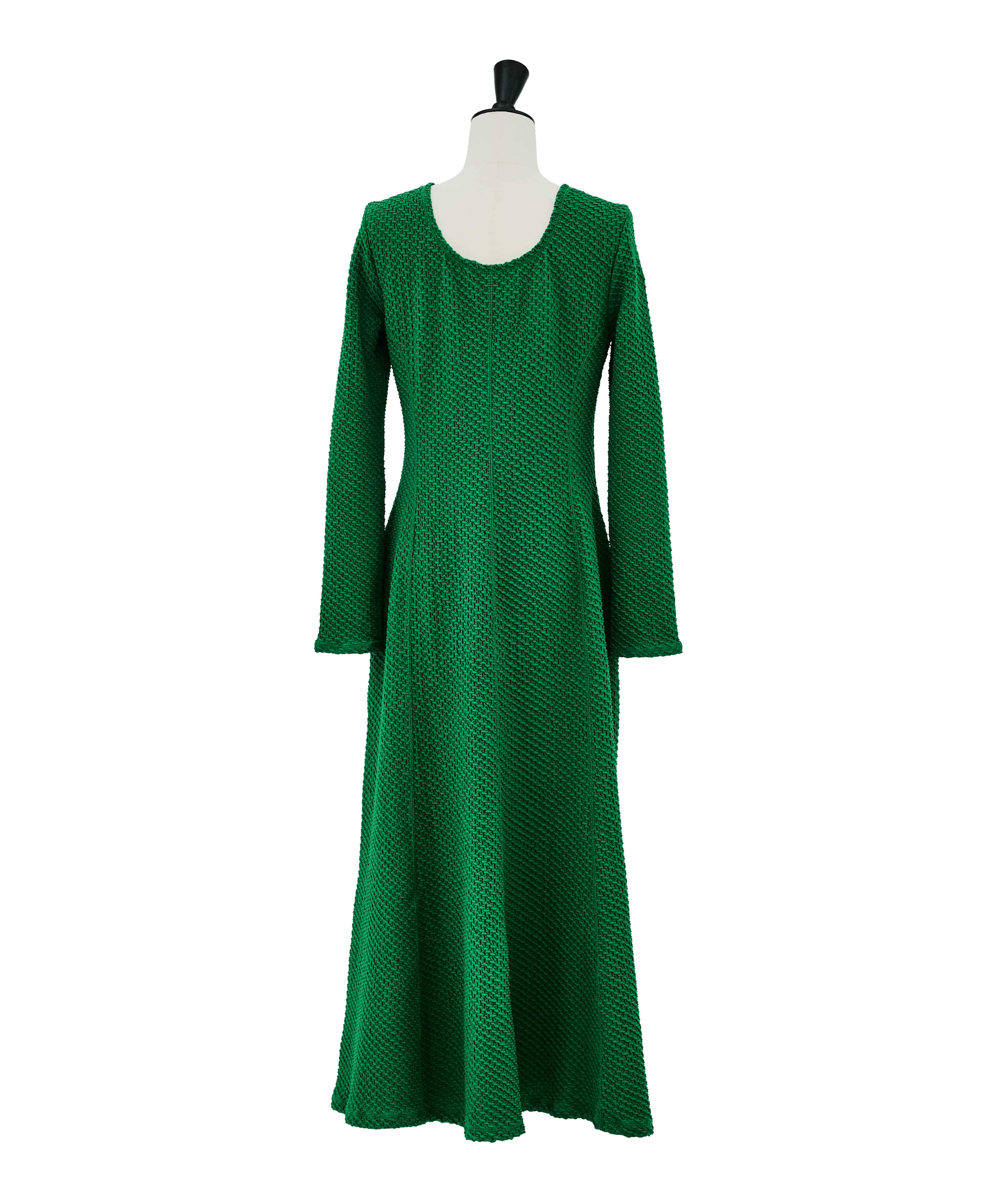 Shirring Jersey Jacquard Long Sleeve Dress Mame Kurogouchi