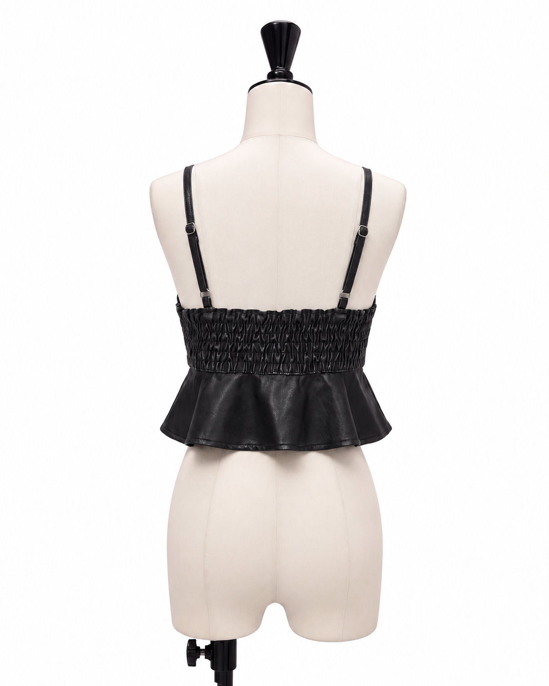 STUDS PEPLUM SYNTHETIC LEATHER BUISTIER AMERI
