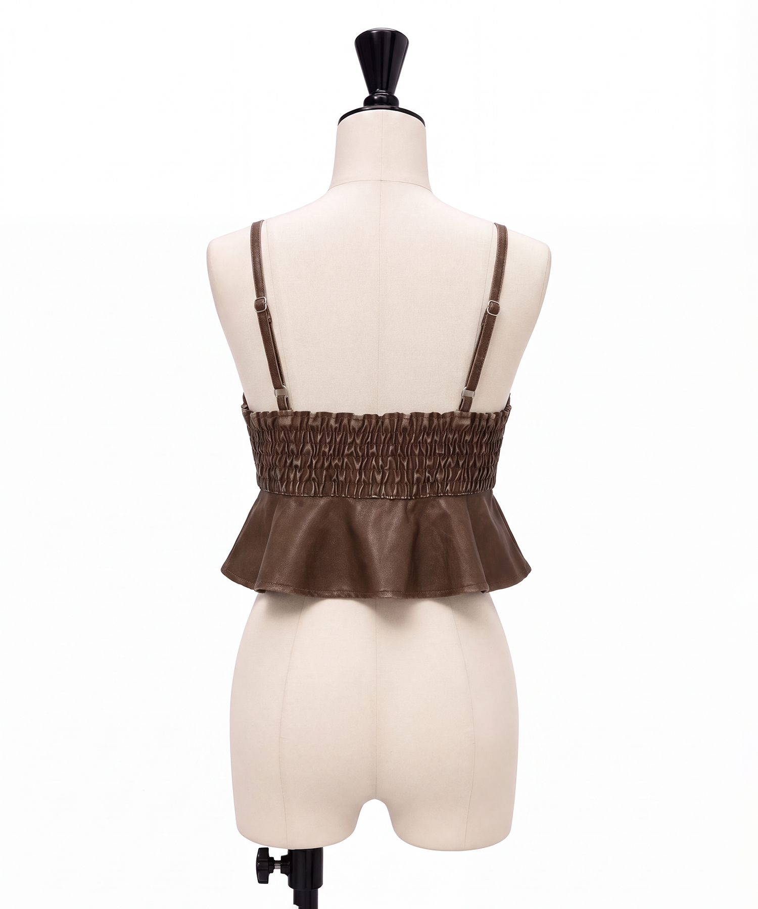 STUDS PEPLUM SYNTHETIC LEATHER BUISTIER AMERI