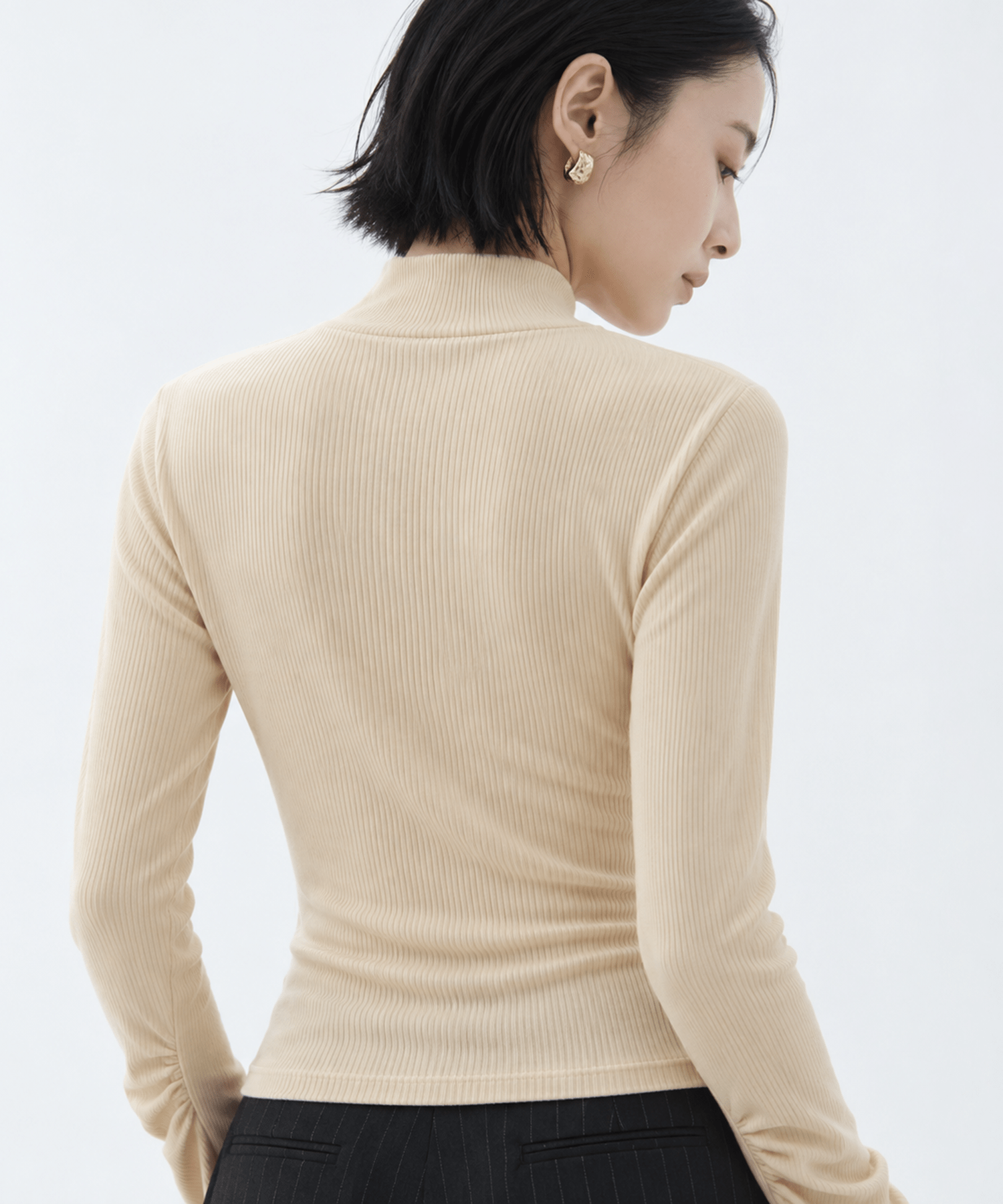 Wool Rib Highneck Top STUDIOUS