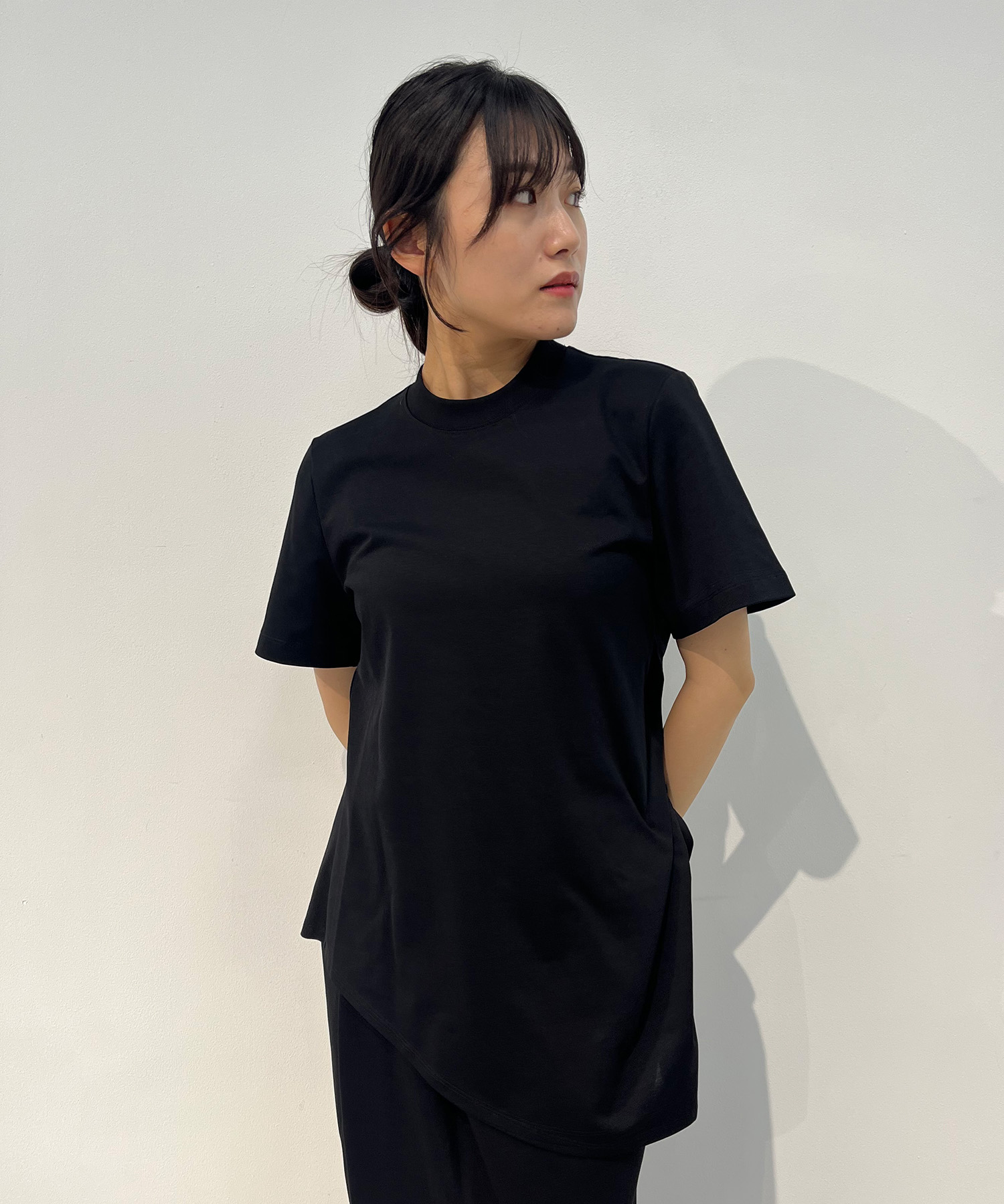 Cotton Jersey Asymmetric T-Shirt Mame Kurogouchi