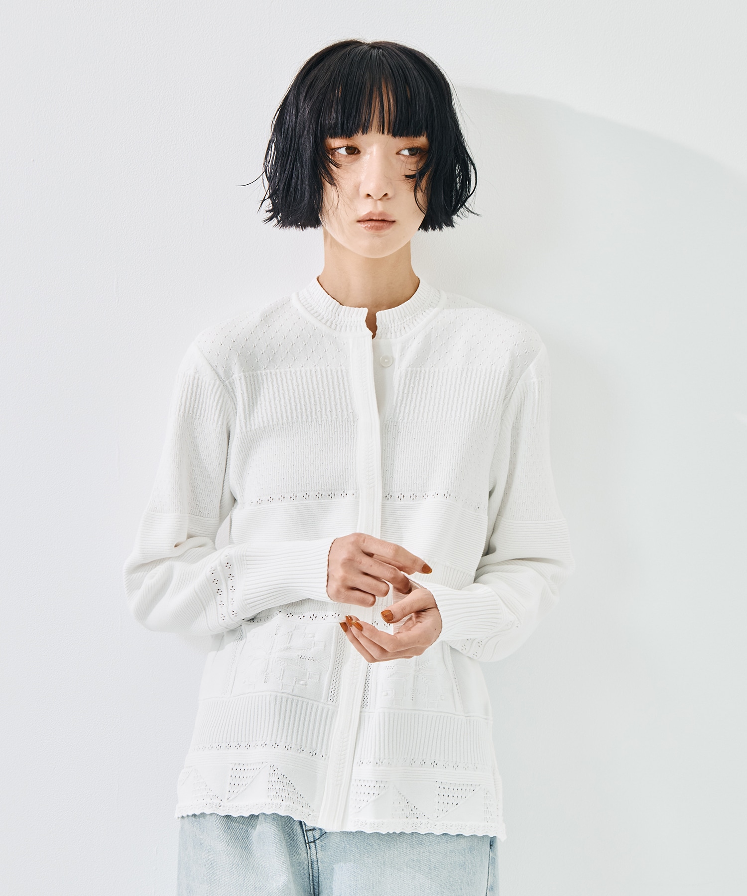 Knit Lace Cardigan Mame Kurogouchi