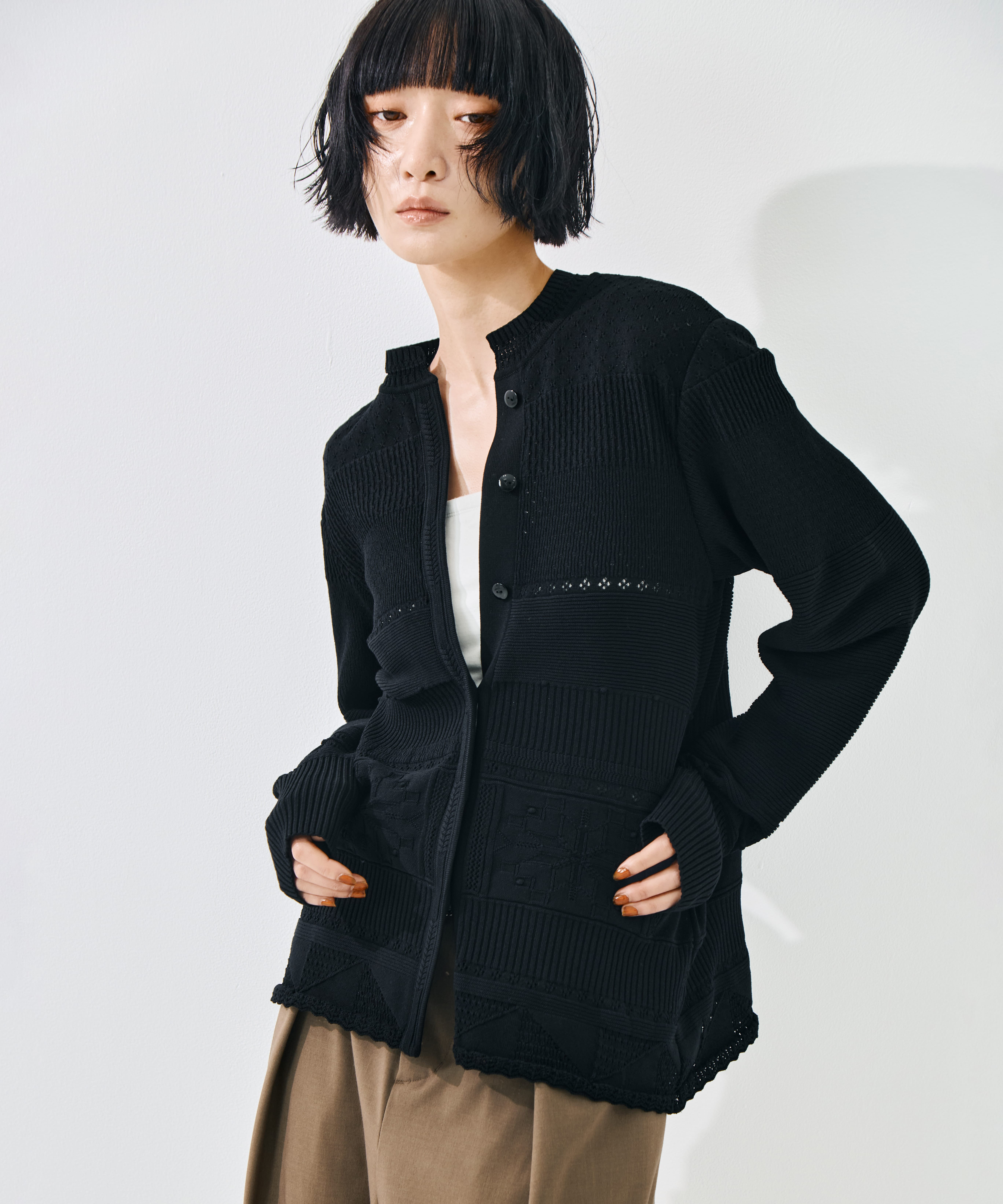 Knit Lace Cardigan Mame Kurogouchi