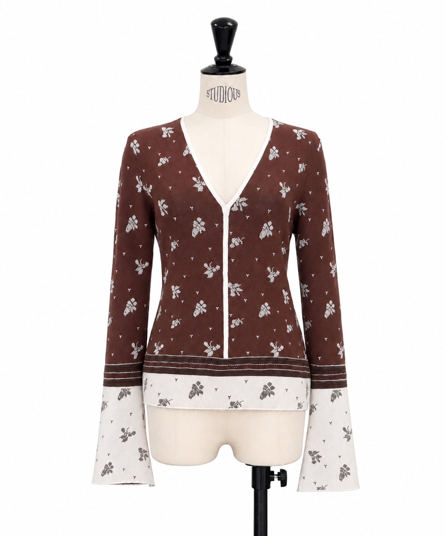 Floral Jacquard Knit Cardigan Mame Kurogouchi