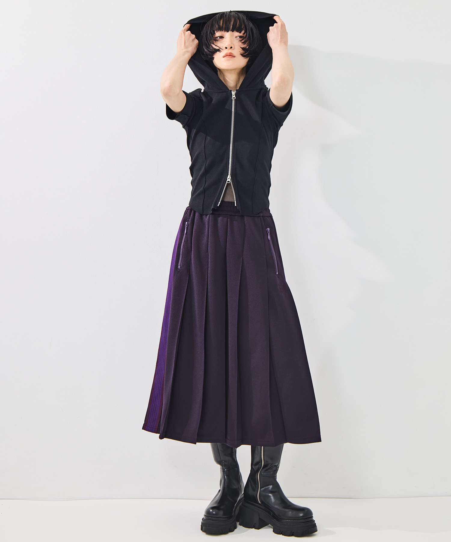 Pleated Tarack Skirt-Poly smooth Needles