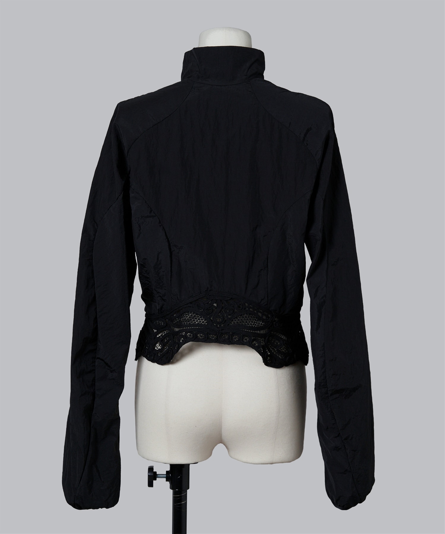 Nylon Short Jacket with Cording Embroidery Detail 
