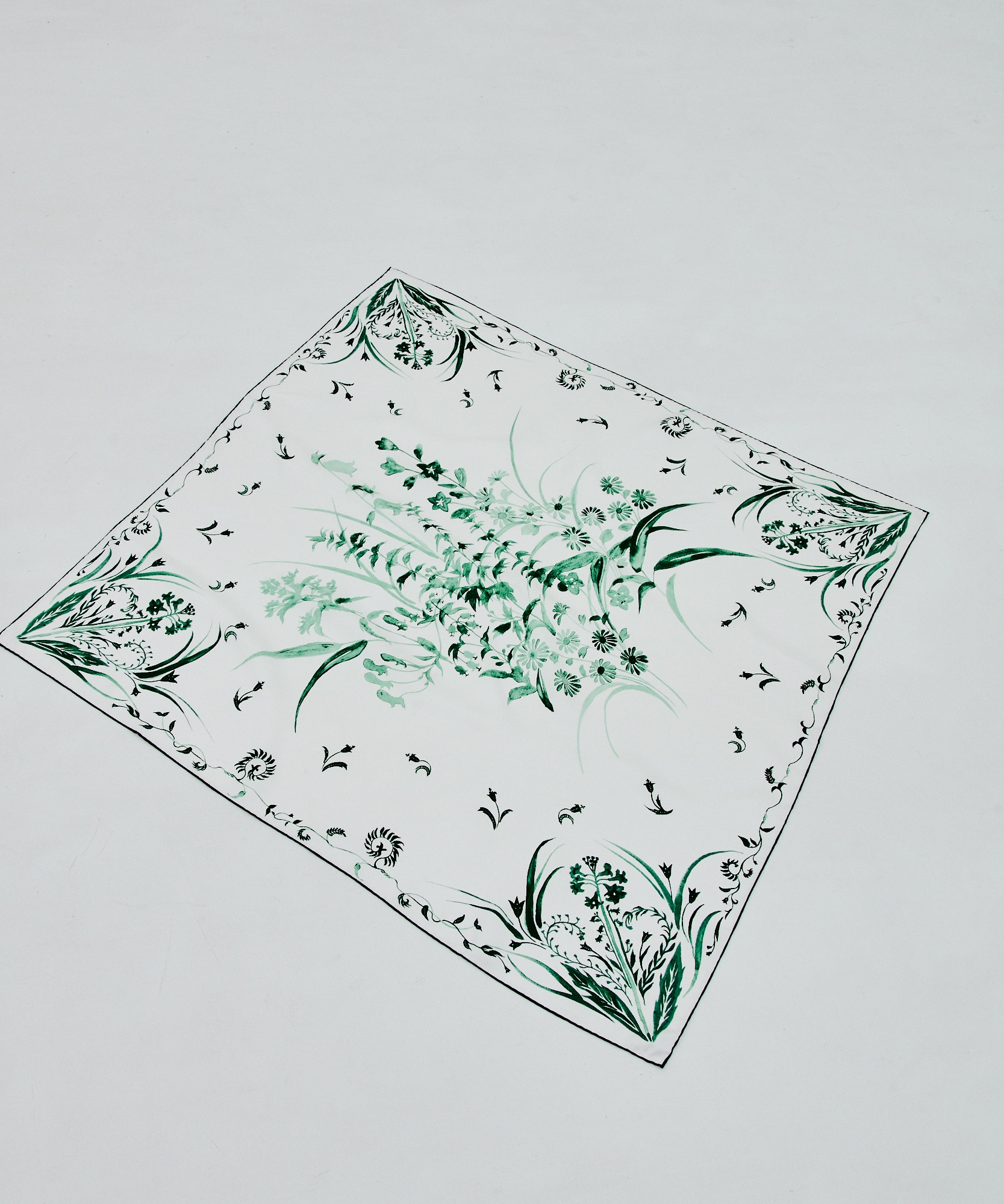 Hand Printed Silk Scarf Mame Kurogouchi