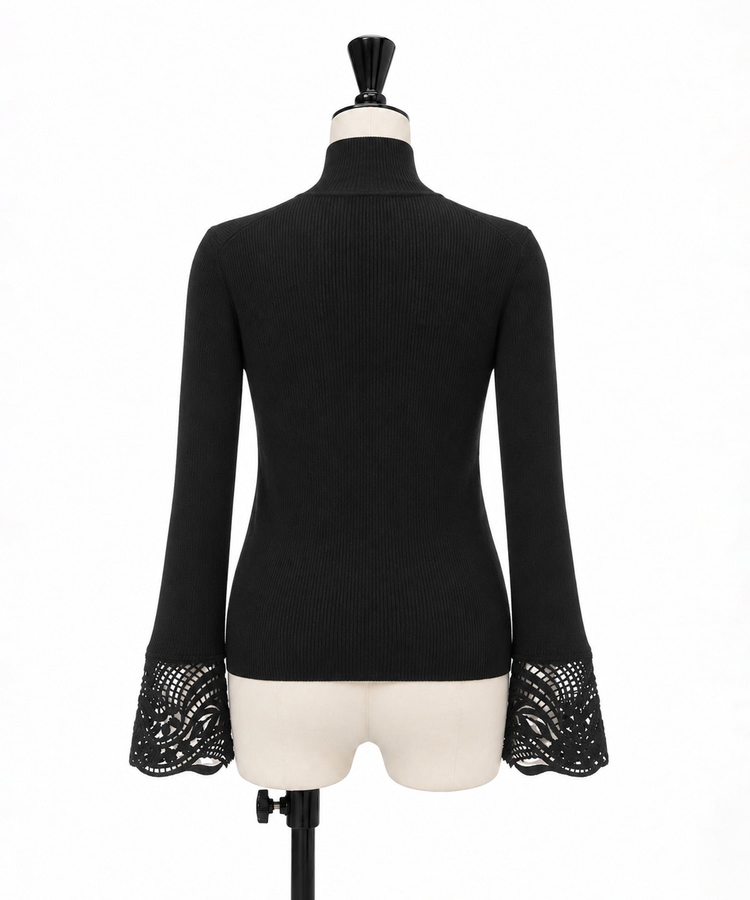 Embroidery Cuff High Neck Knit Top Mame Kurogouchi