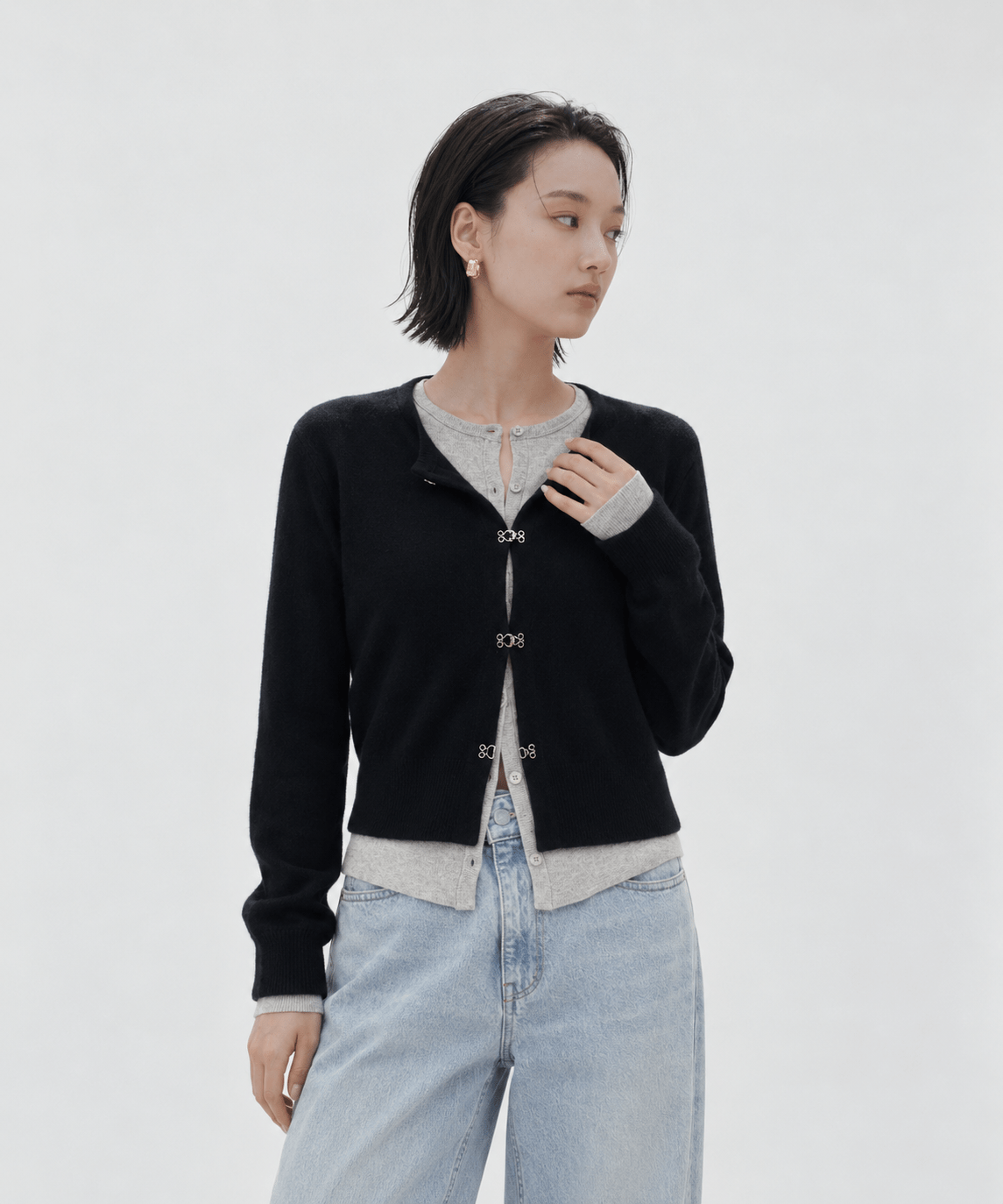 Double Layer Knit Cardigan STUDIOUS
