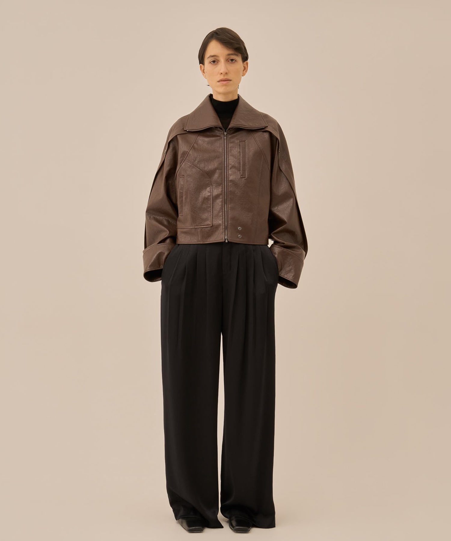 Charie faux leather blouson AKIRANAKA