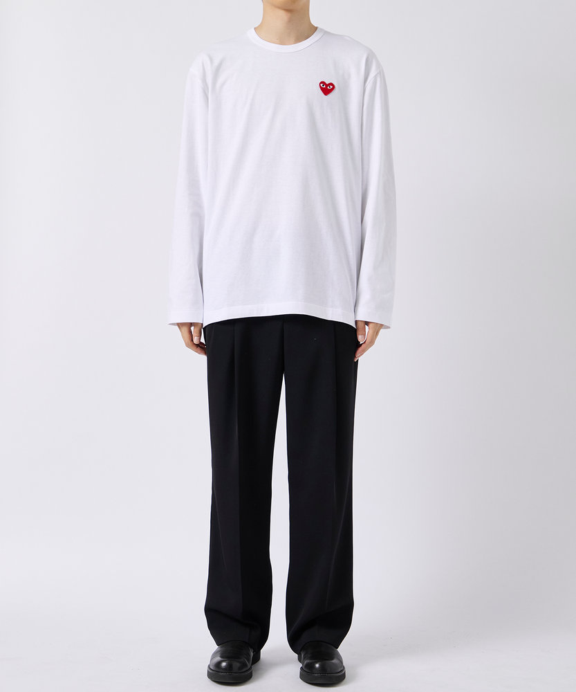 AX-T118-051 L/S T-SHIRT RED EMBLEMRED HEART PLAY COMME des GARCONS