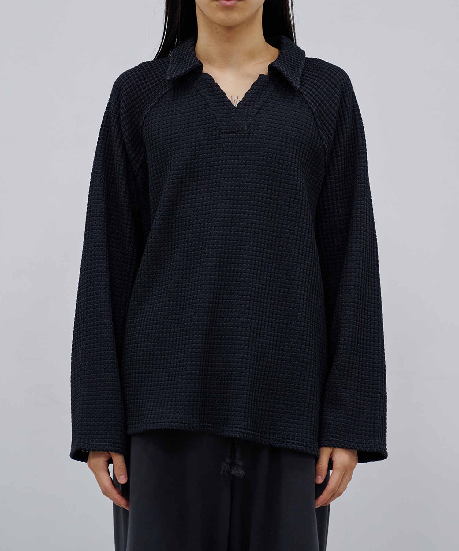 別注 Big Waffle V-Neck Shirt MATSUFUJI