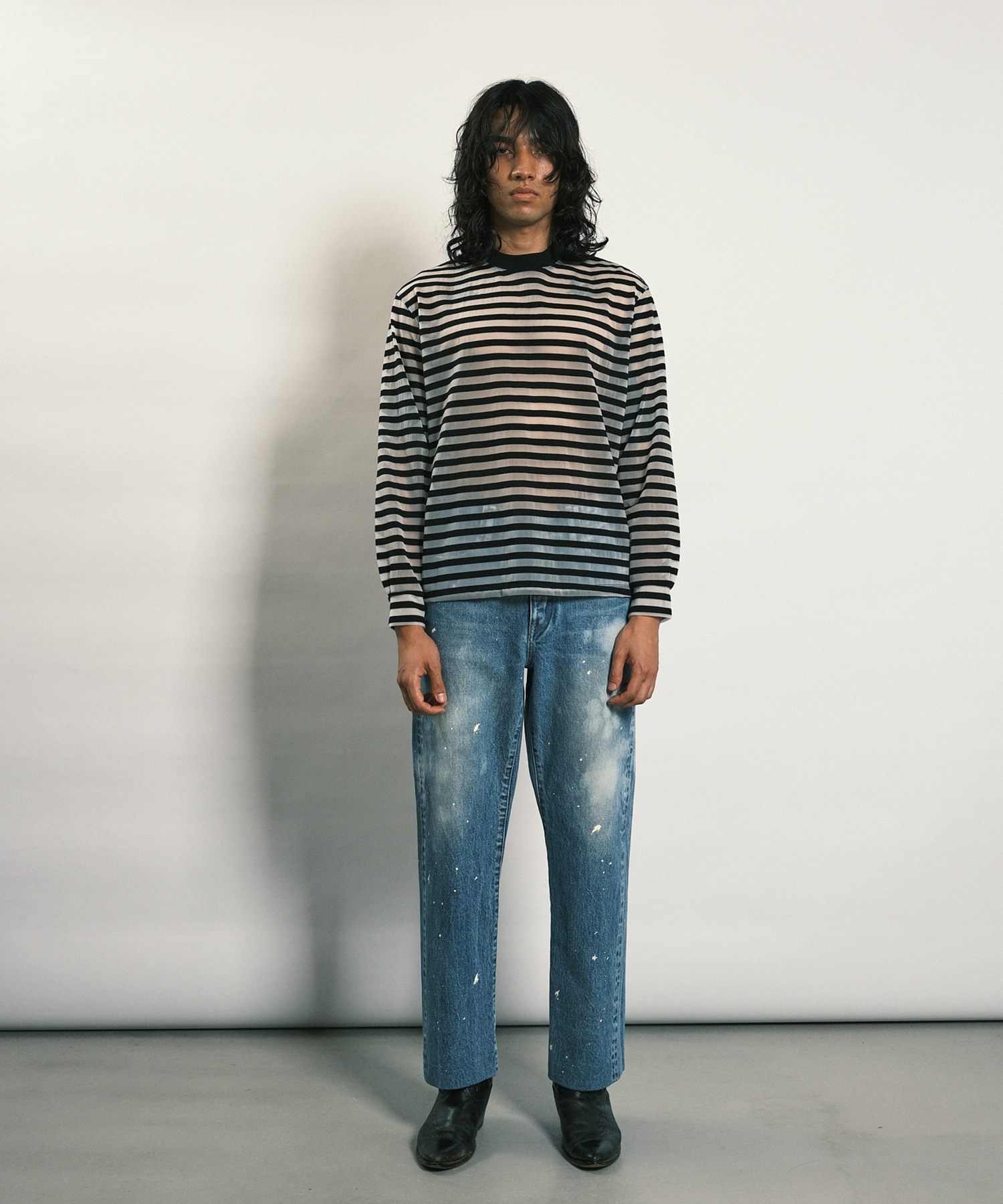 STRAIGHT JEAN TROUSERS BLEACH BLUE TANAKA