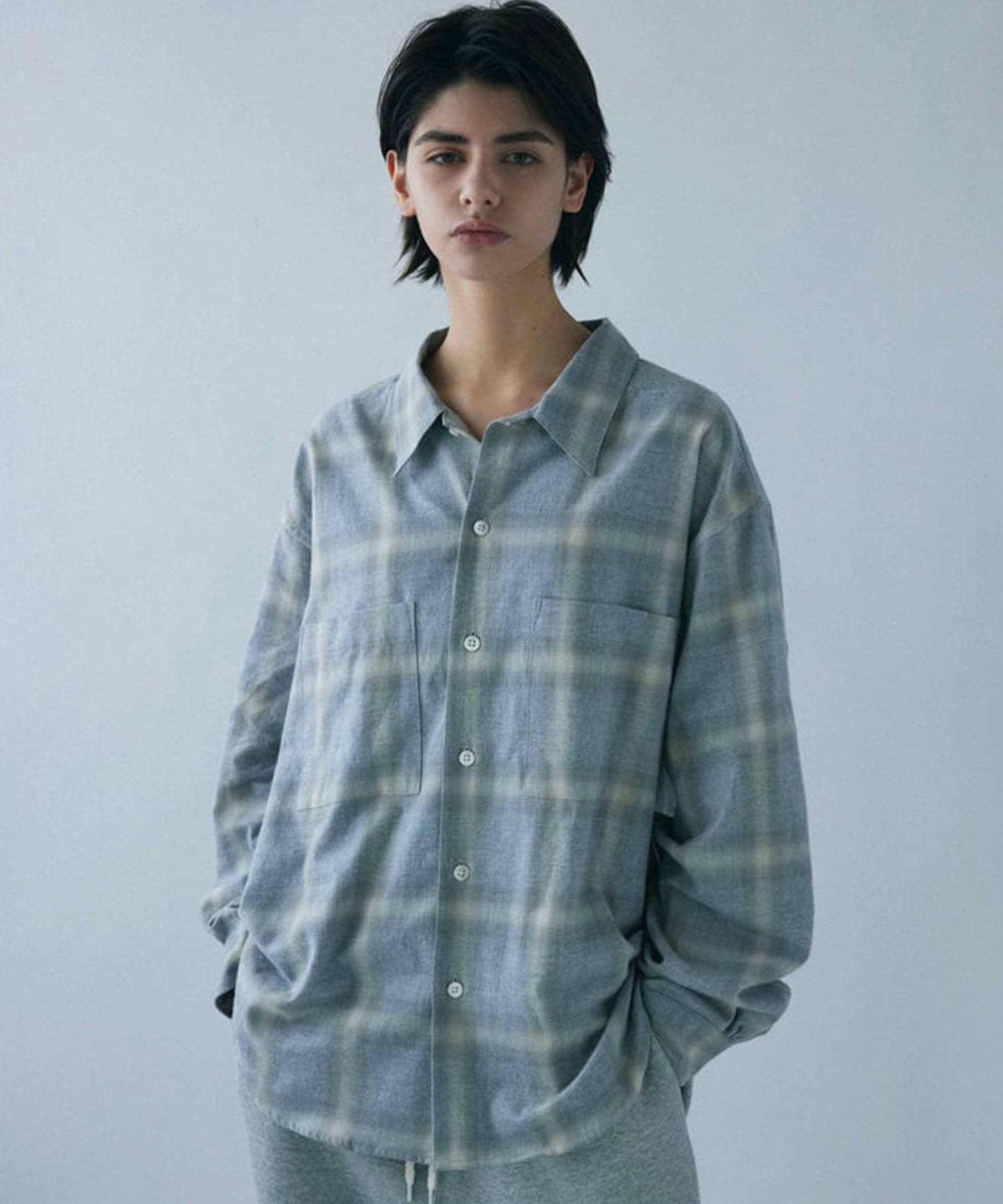 Split yoke big shirt - Ombre check superNova.