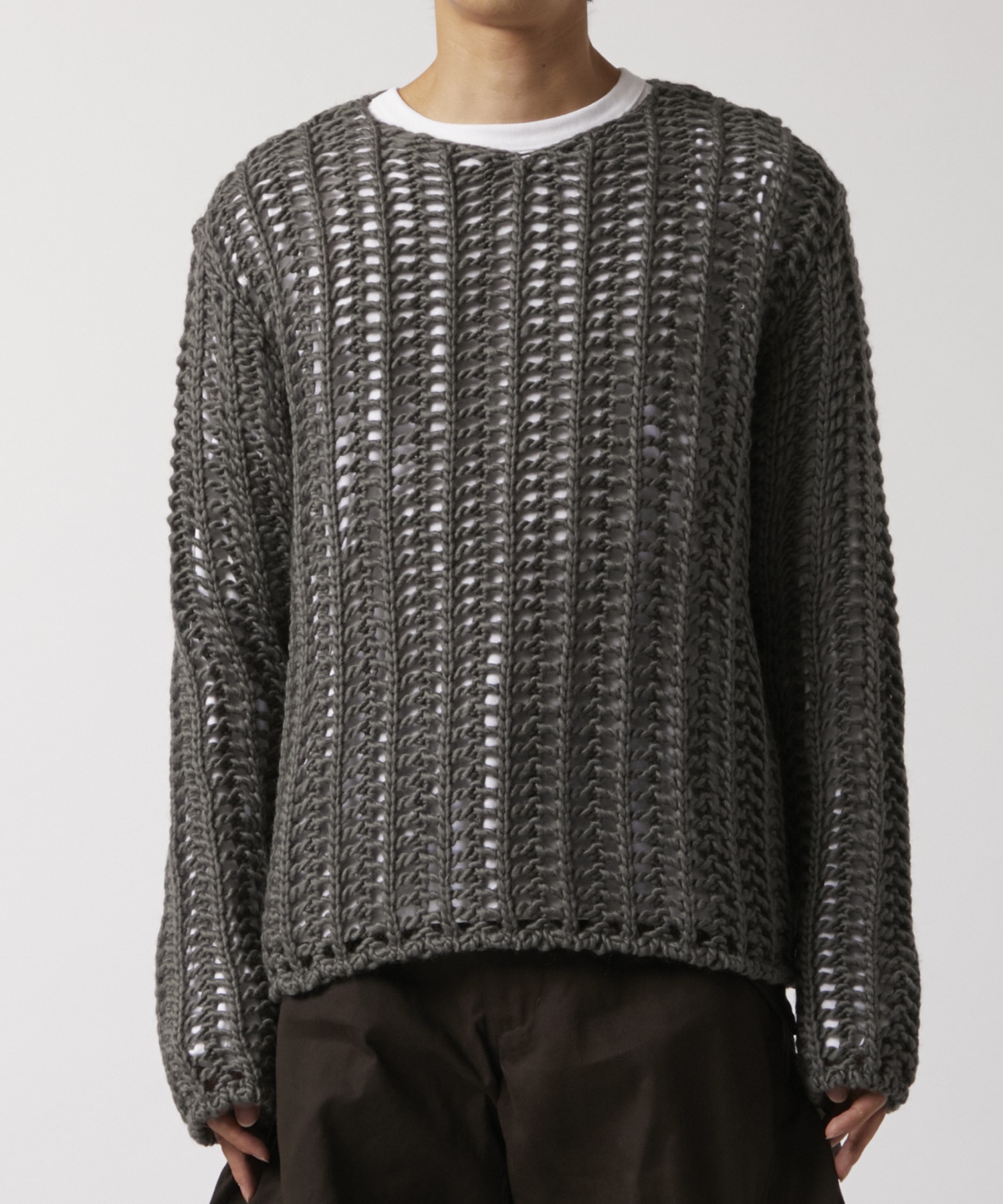 SEMI SHEER OPEN KNIT SWEATER NVRFRGT