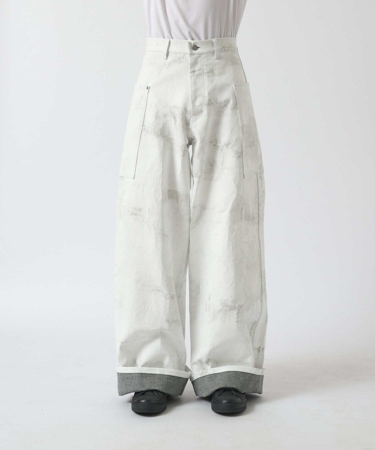 Side Pocket Wide Pants(White Hand Painting) Nomat