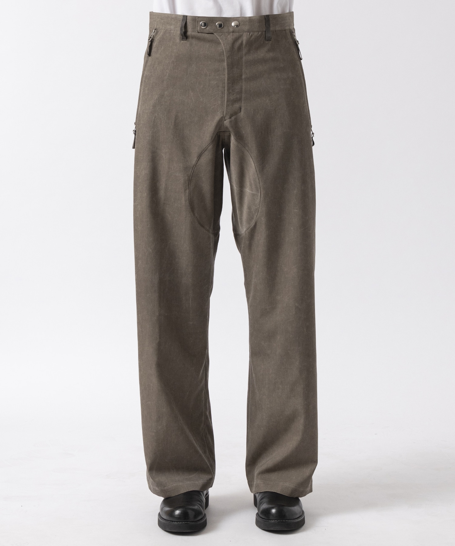 NATURAL DYED WOOLGABARDINE ZIP TROUSERS NULABEL CM1YOK42