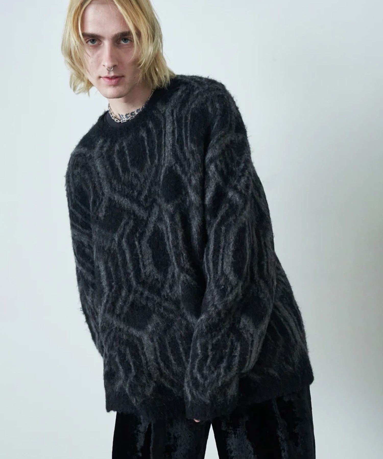 ALPACA WOOL INTASIA KNIT PULLOVER ANTHEM A