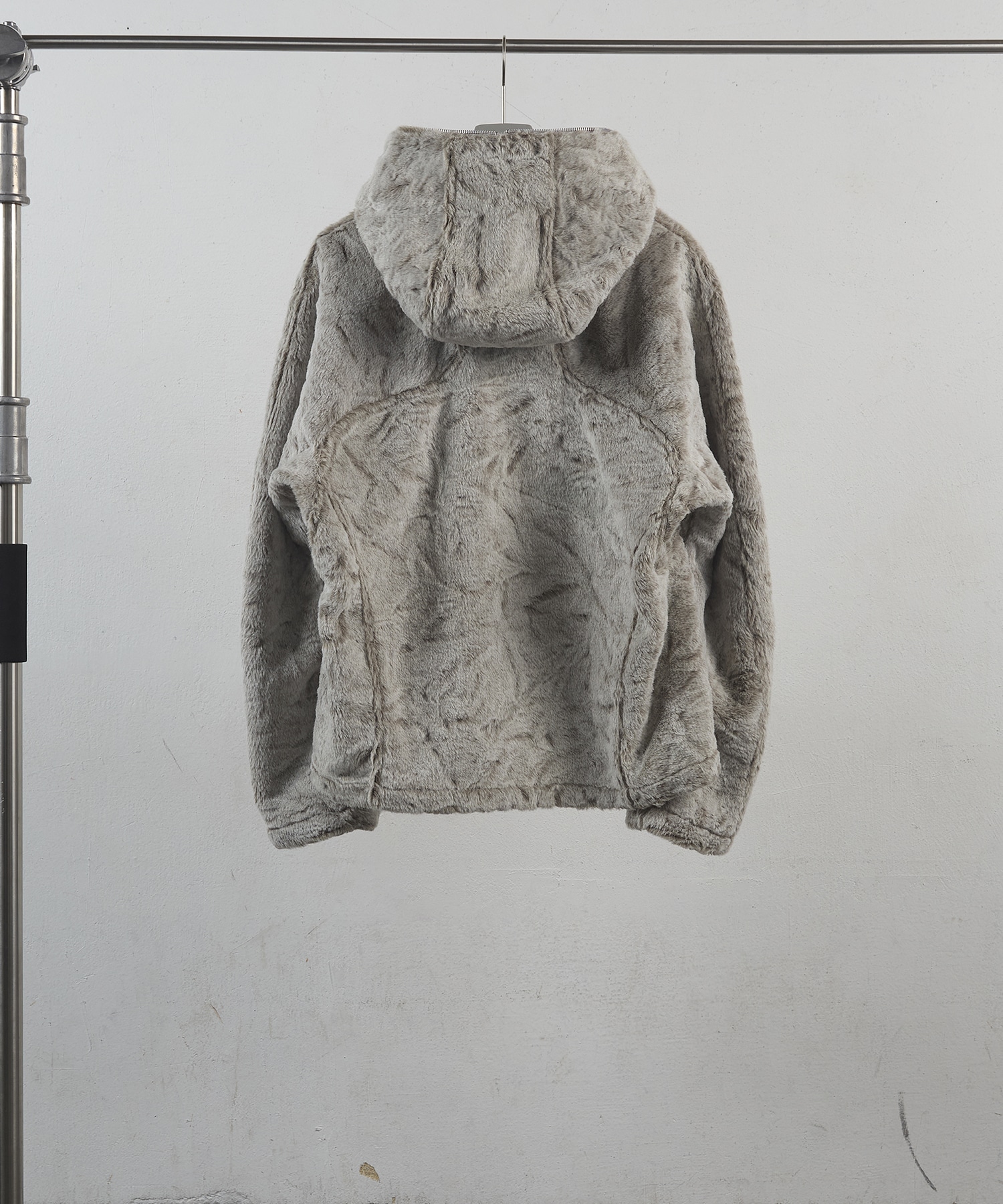 FAUX SHEARLING FULL ZIP UP HOODIE NVRFRGT