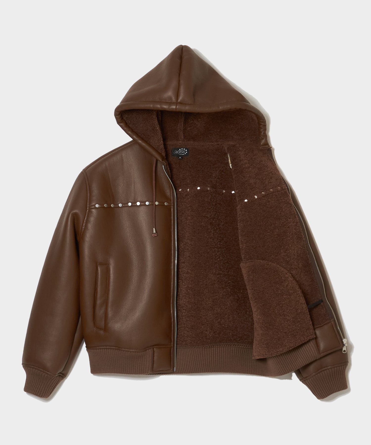 STUDDED HOODED BOMBER JACKET AFB