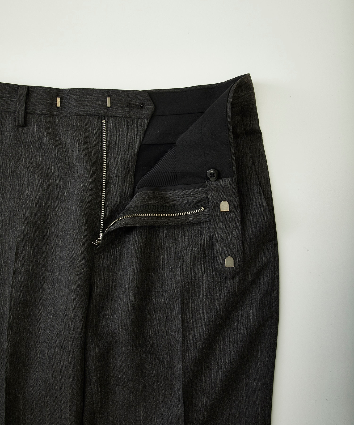 STUDIOUS別注 WESTERAN STRAIGHT TROUSERS -STRIPE WOOL The Letters