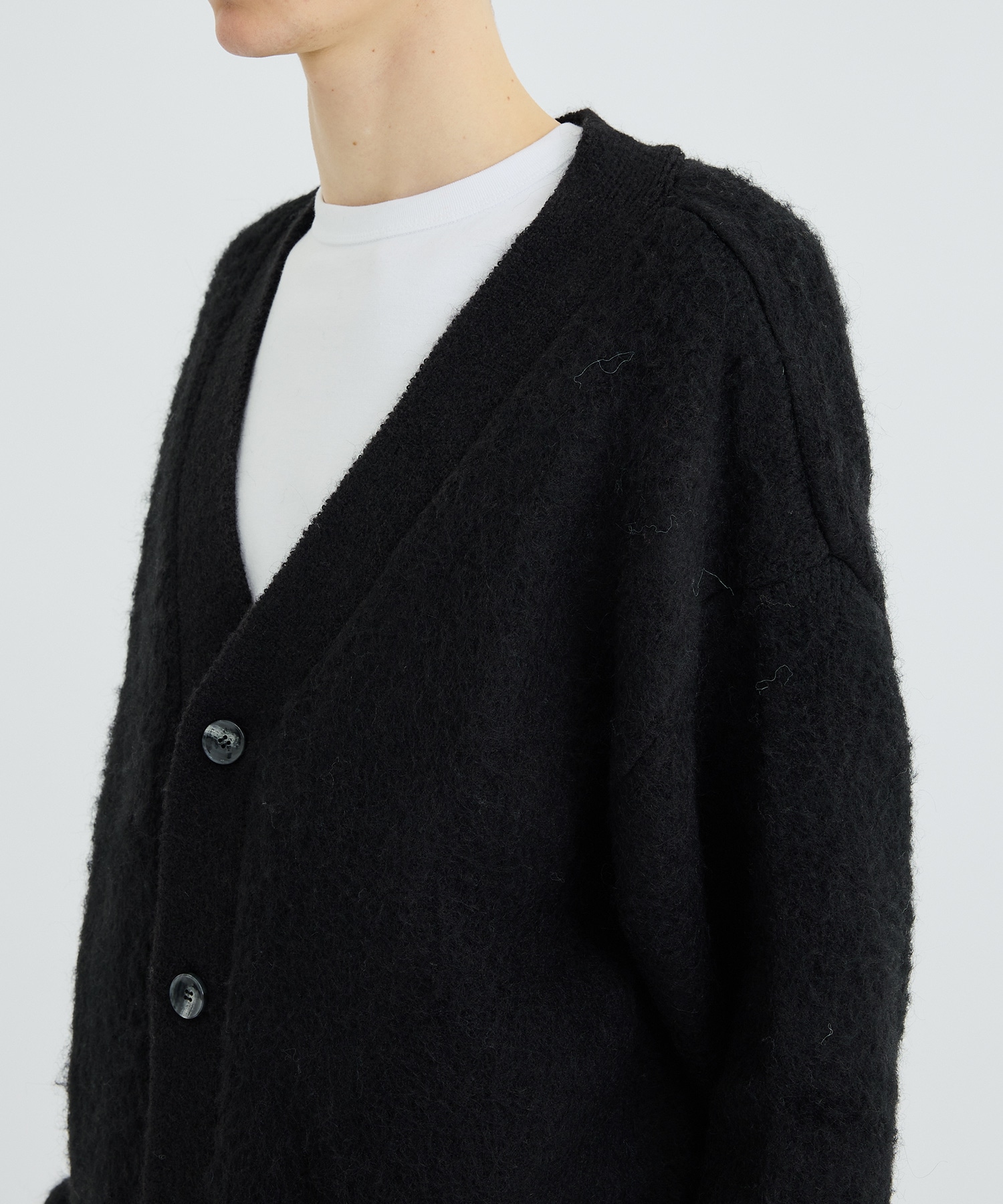 袖丈約56cm【新品】LiNoH ALPACA SHAGGY CARDIGAN - spacioideal.com