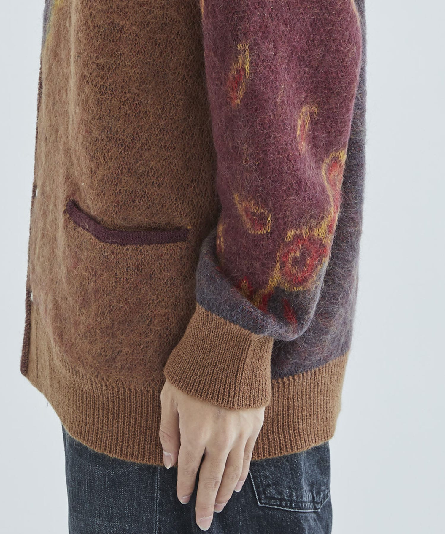 TOGA VIRILIS / MOHAIR JACQUARD CARDIGAN-