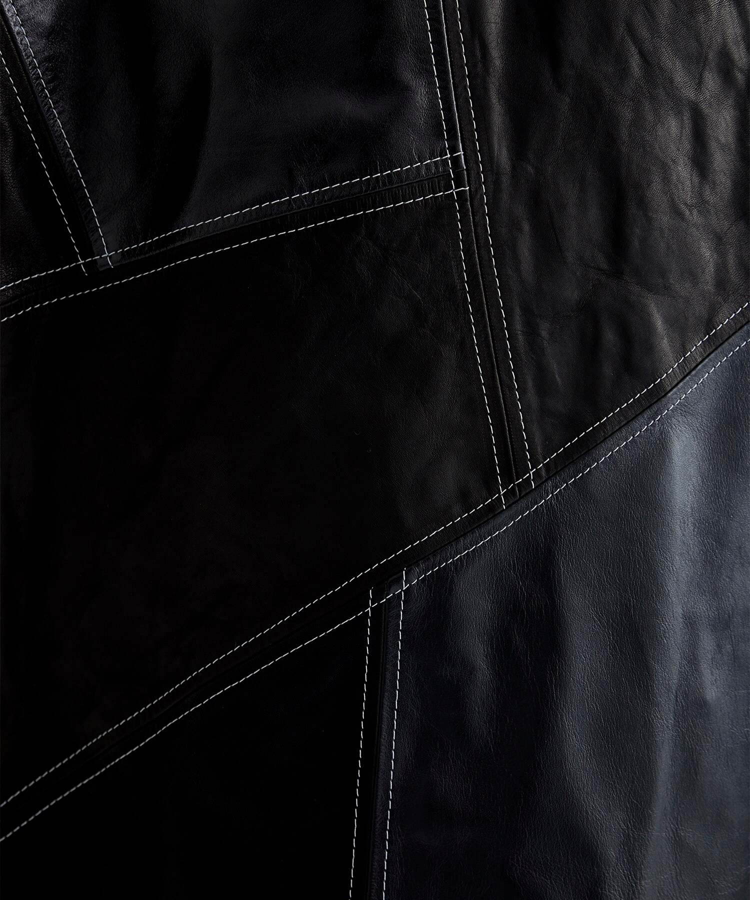 Assort leather patch work coat sulvam