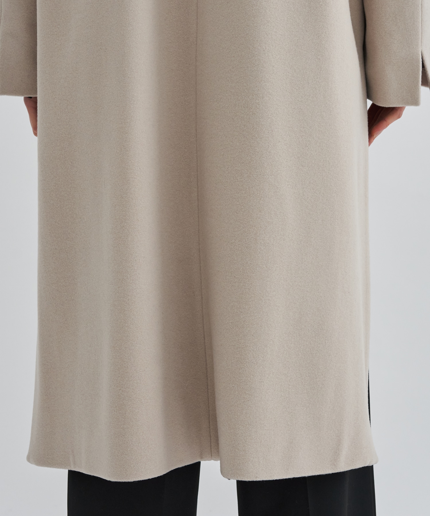 Lamb Wool Melton Chester Long Coat | CULLNI