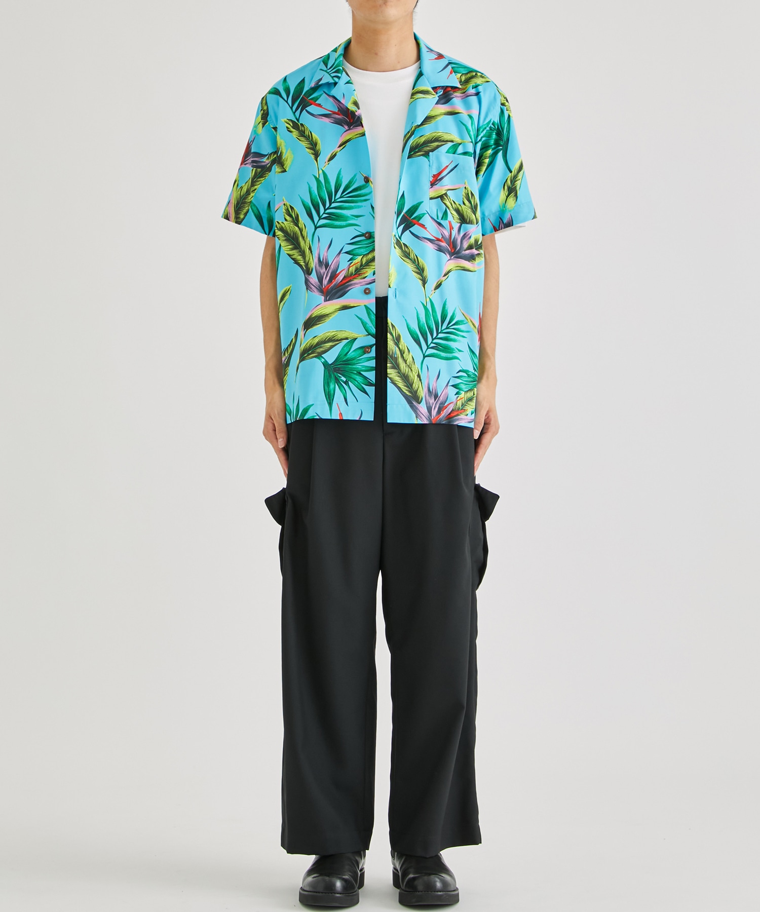 〈別注〉Watteau pleats Hawaian shirt FUMITO GANRYU