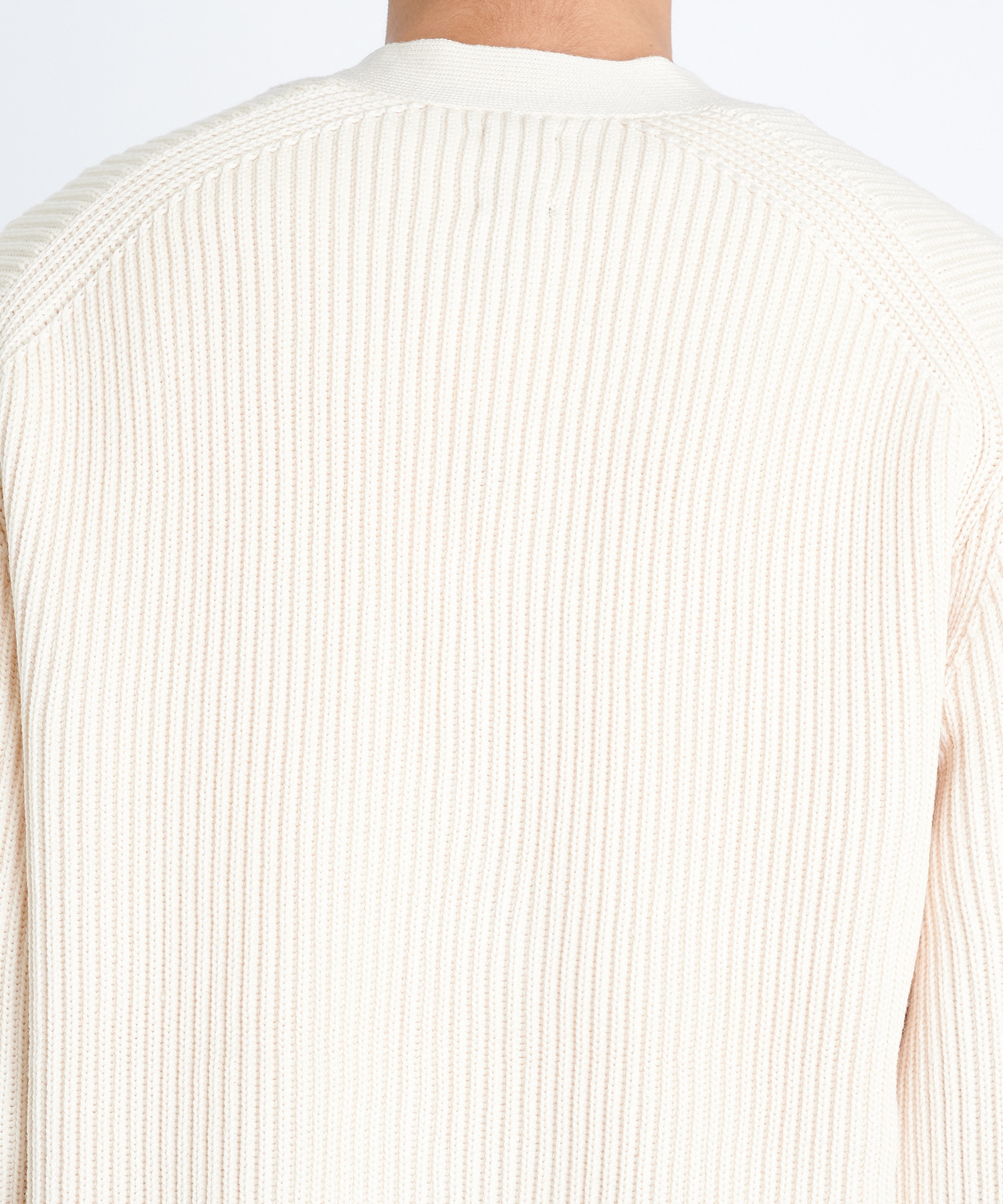 SOLID WOOL RIB CARDIGAN | BATONER