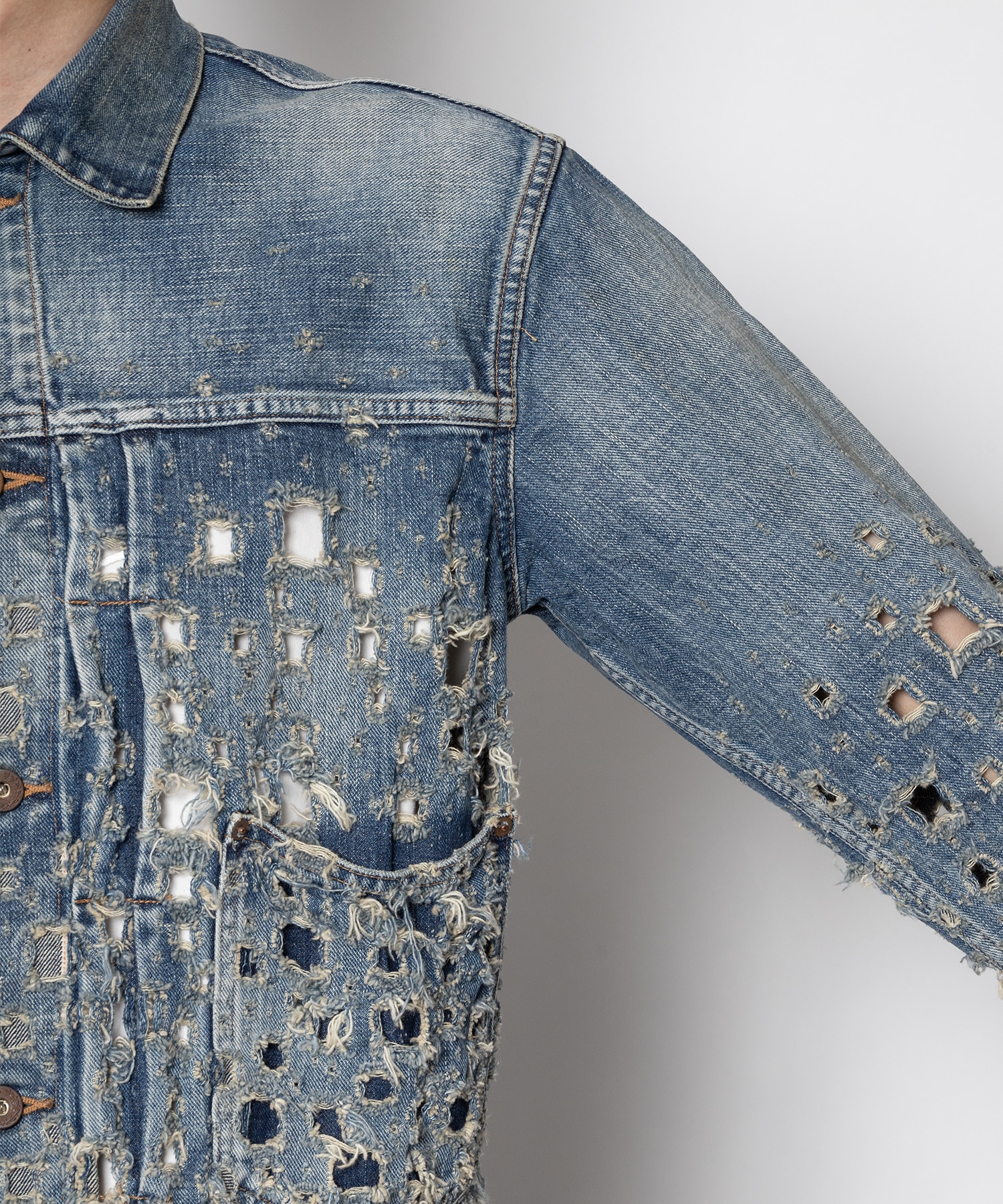 CRUSHED MODERN DENIM JACKET SUGARHILL