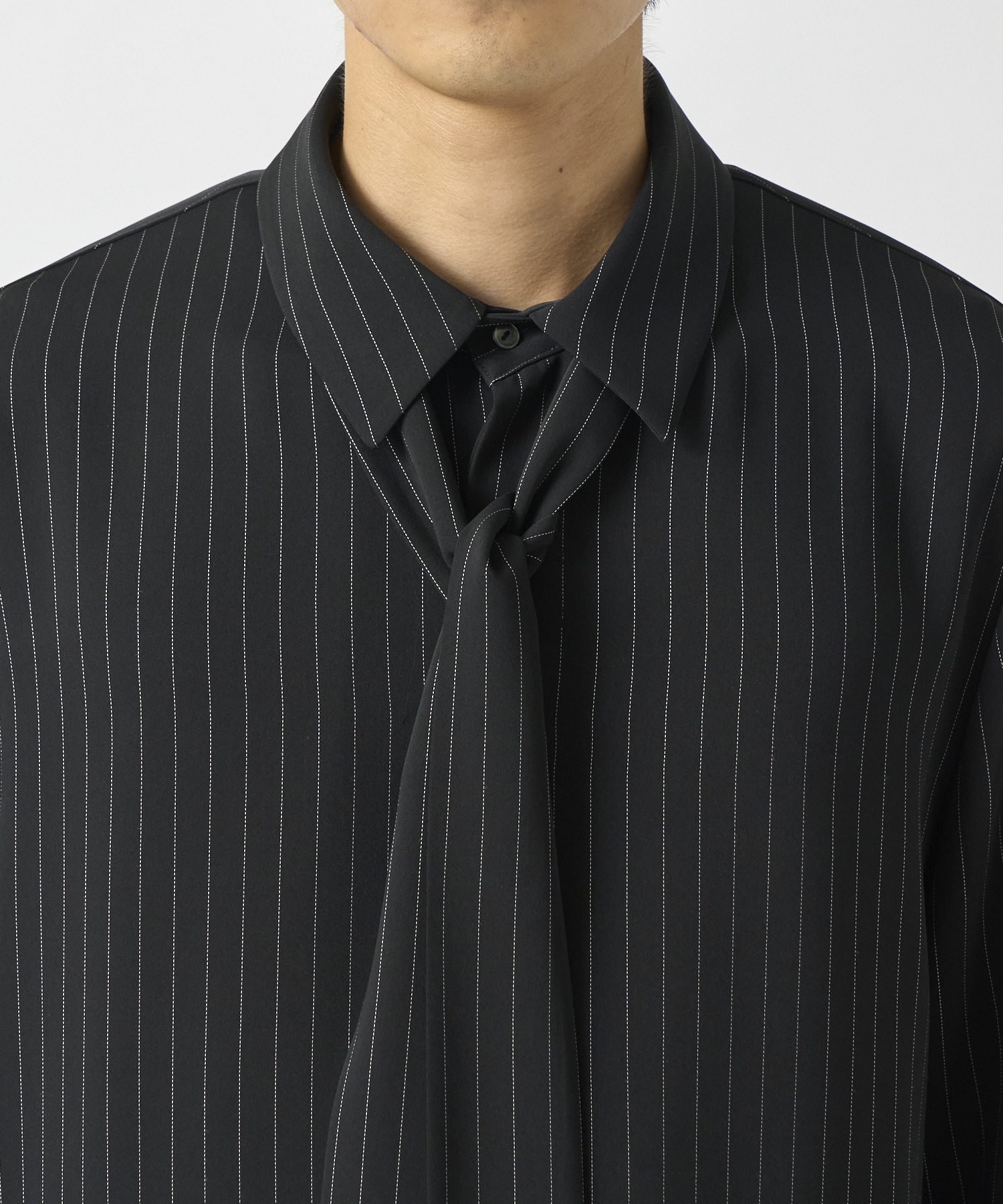 Stripe Double Satin Bowtie Shirt CULLNI