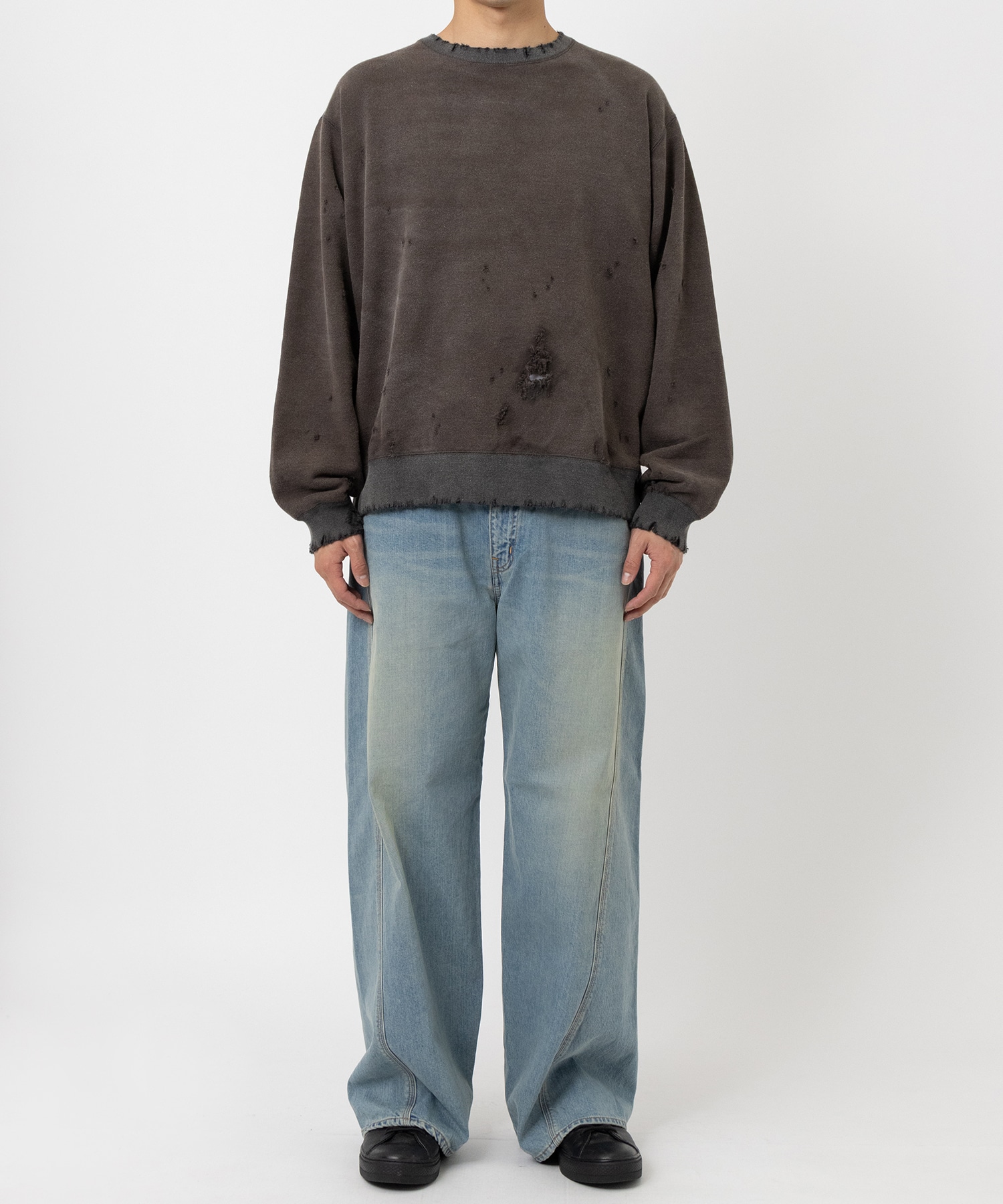 〈別注〉DAMAGE CREW NECK MARKAWARE/marka