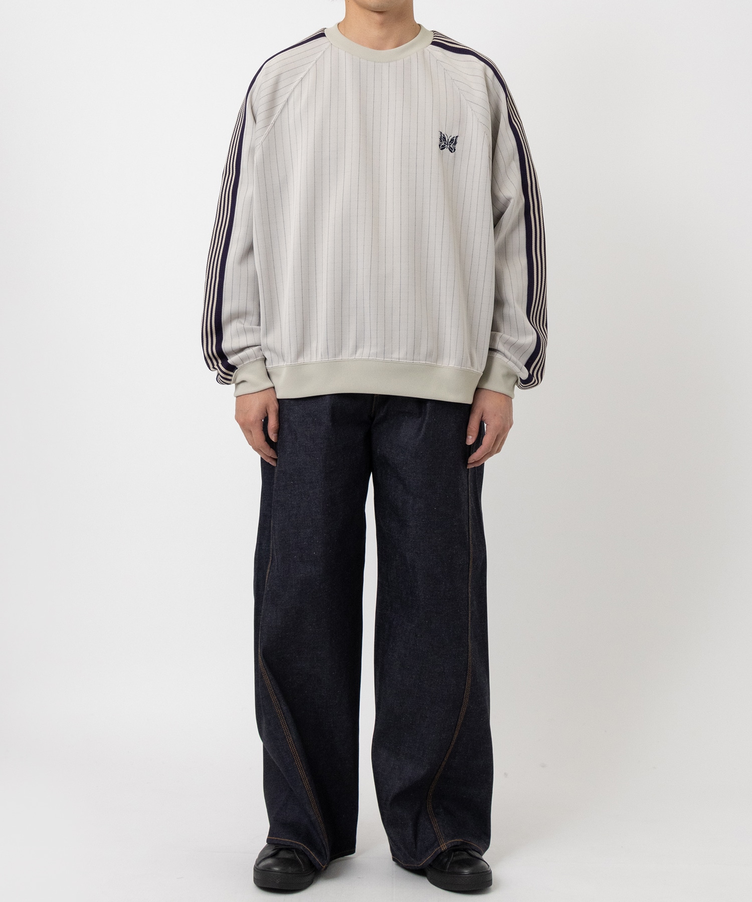 〈別注〉Track Crew Neck Shirt - Poly Jq / Braiding NEEDLES