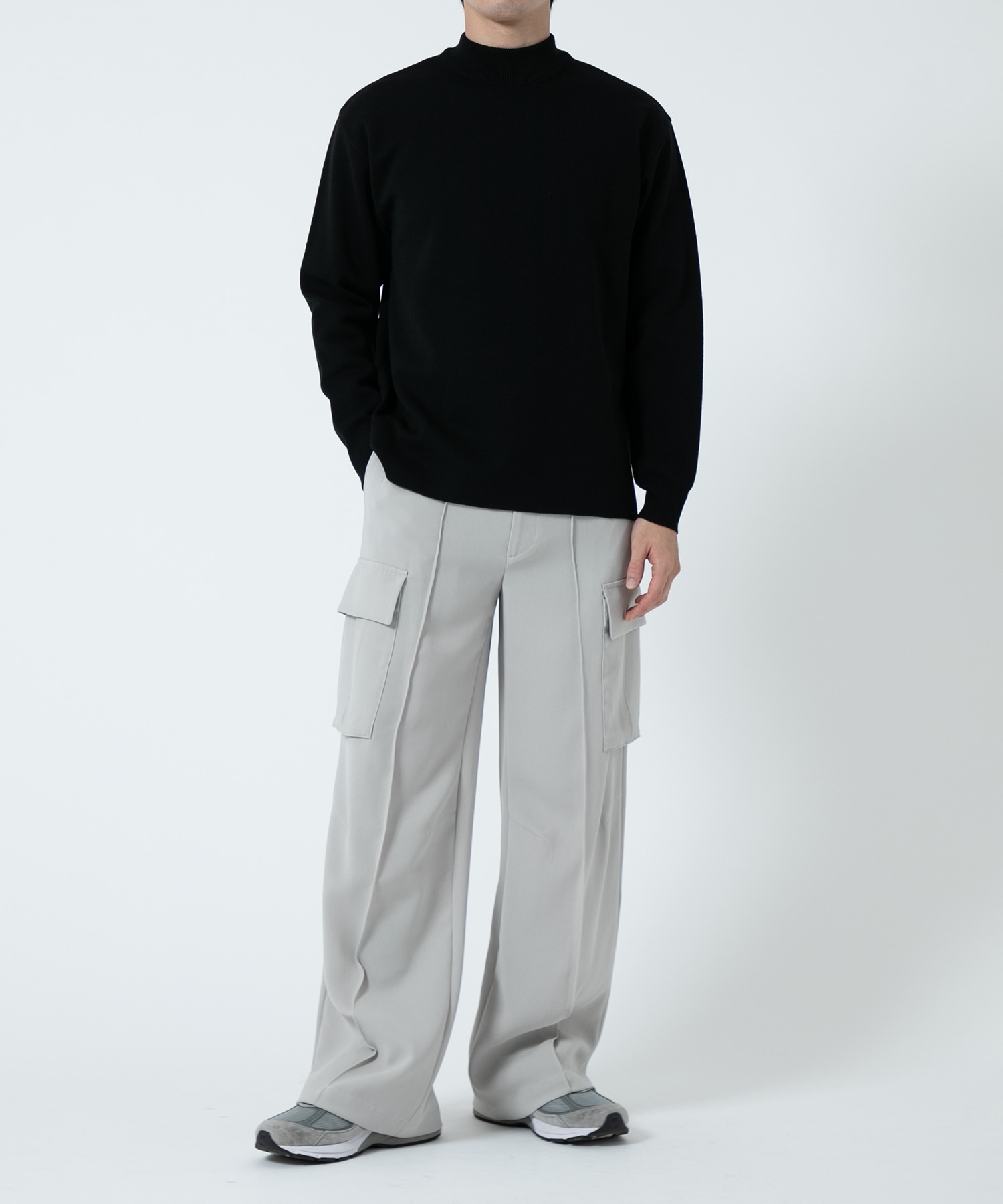 WOOL MILANO RIB MOCK NECK KNIT STUDIOUS