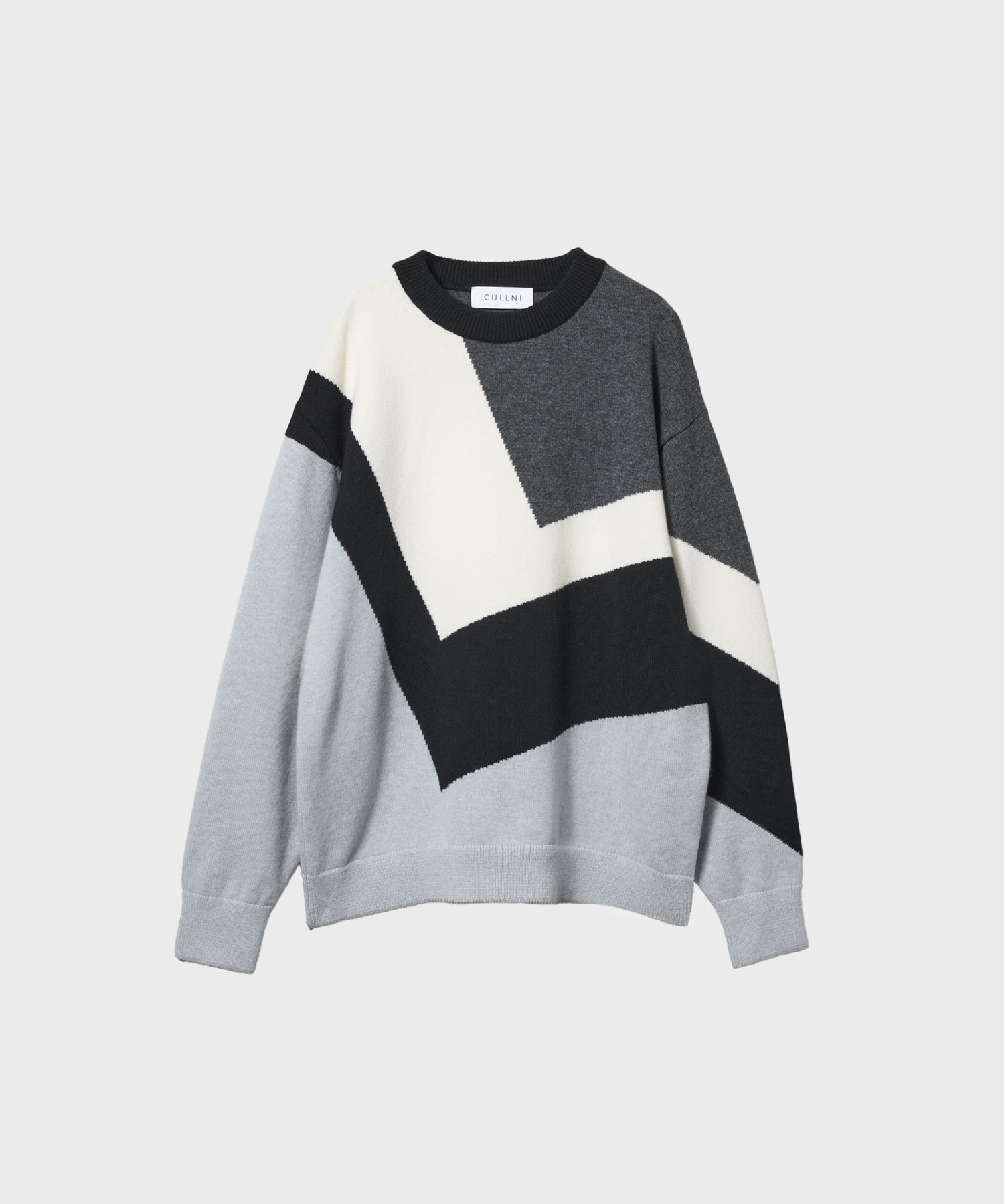 Diagonal Line Multi Color Pullover Knit CULLNI