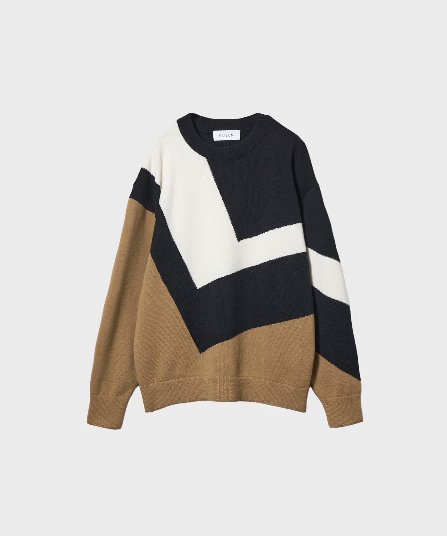 Diagonal Line Multi Color Pullover Knit CULLNI