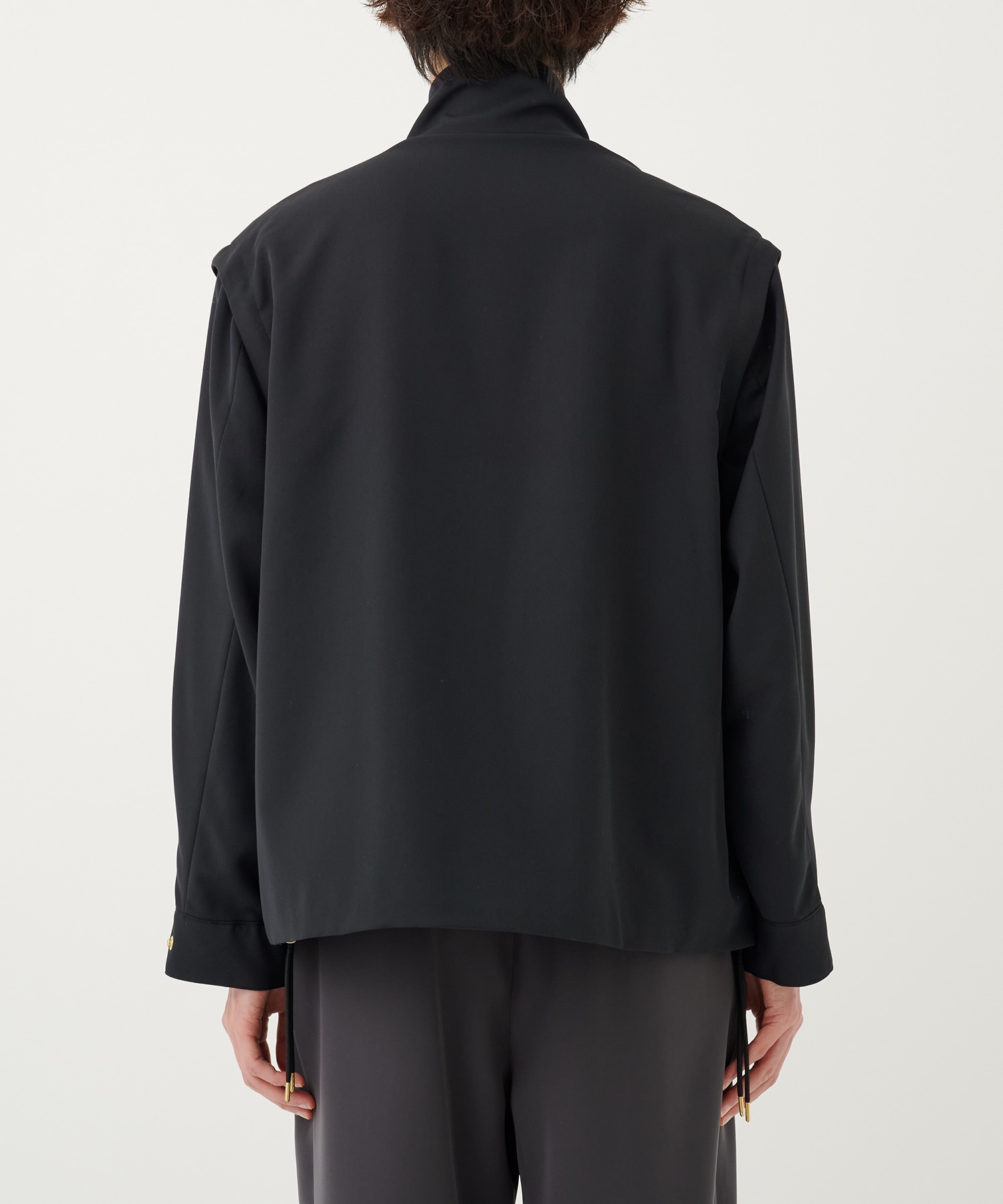 Dry Karsey Removable Sleeves Drawstring Short Coat CULLNI