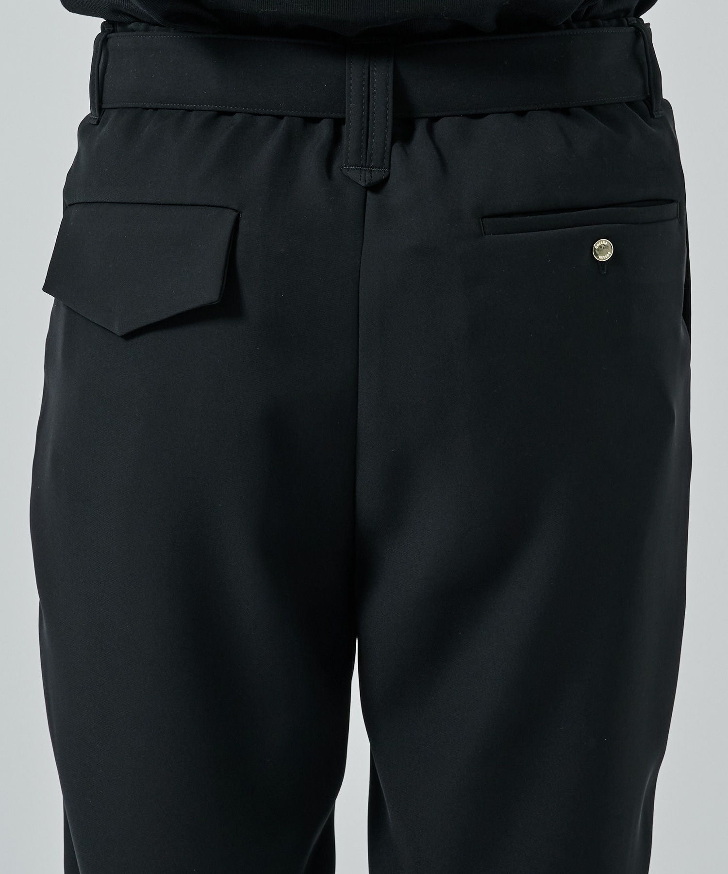 Dry Double Satin 1Tuck Pant with Long Belt CULLNI